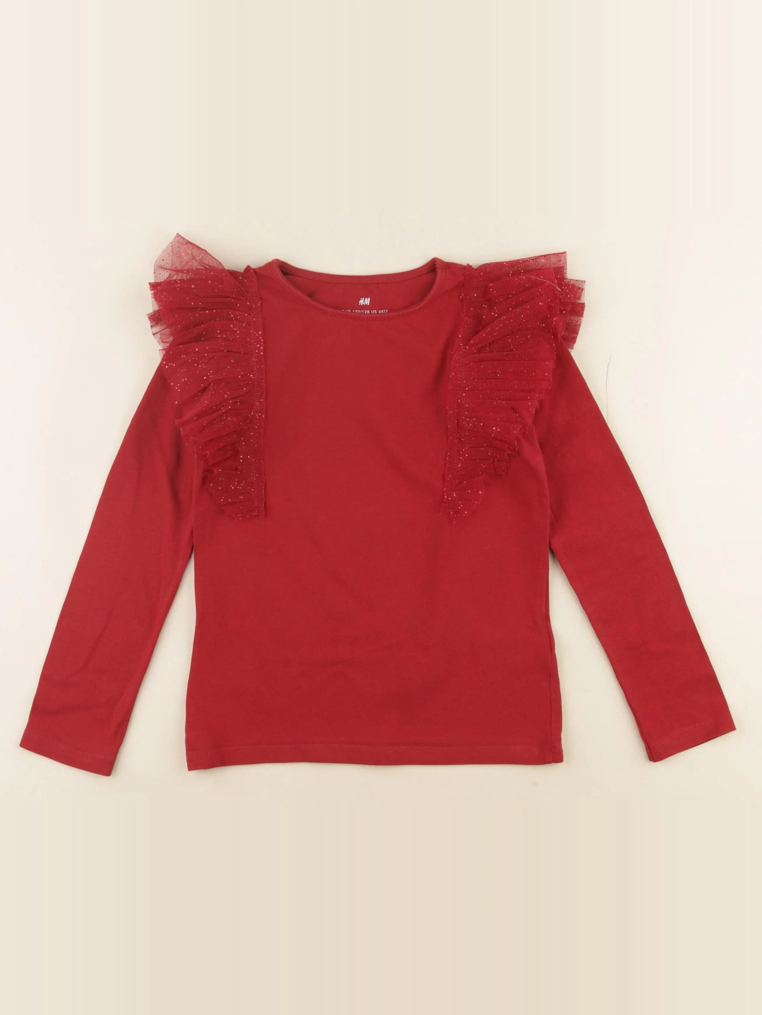 H&M - tee-shirt rouge - 6/8 ans
