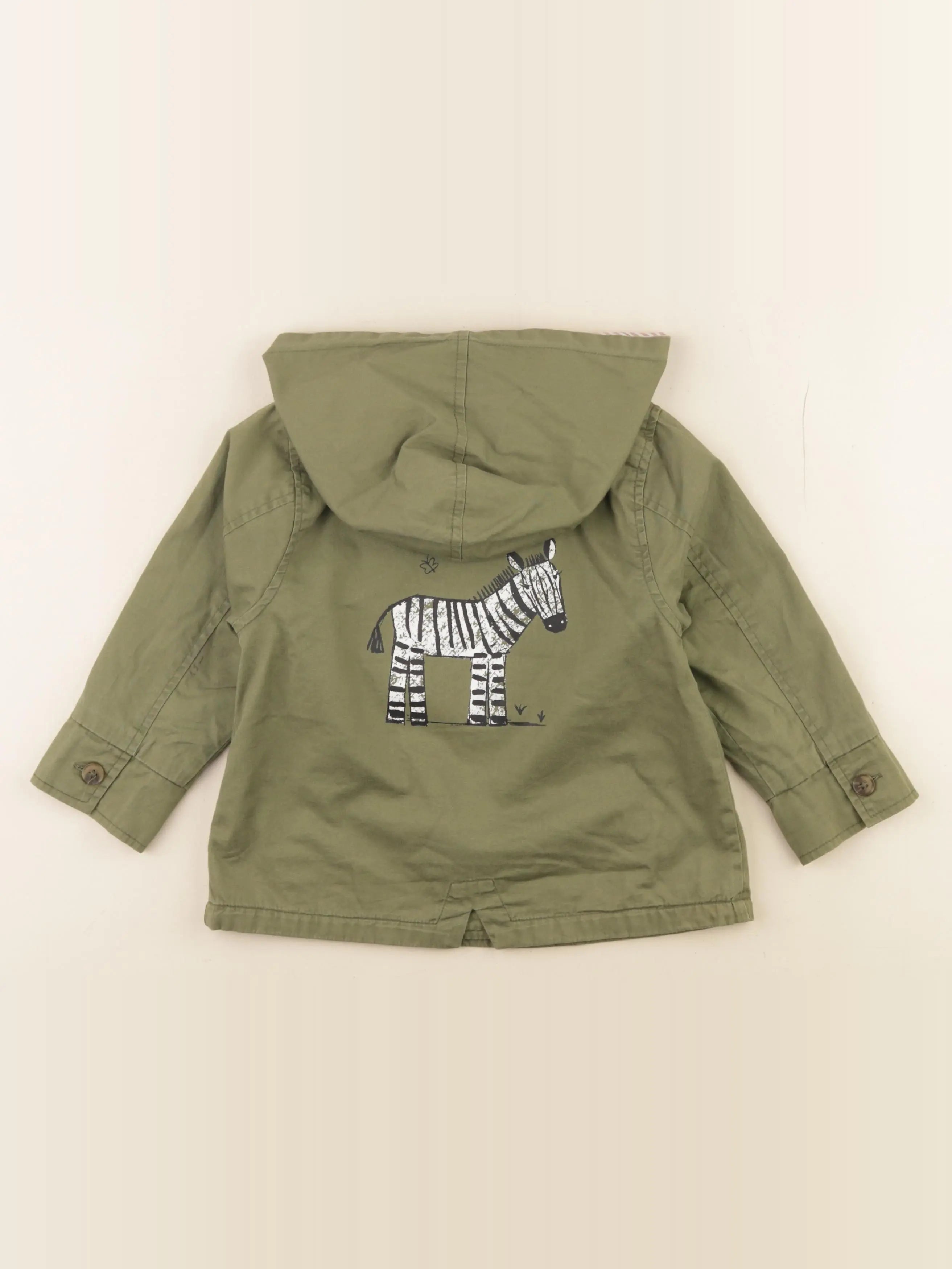 Zara - veste doublé, imprimé au dos vert - 2/3 ans