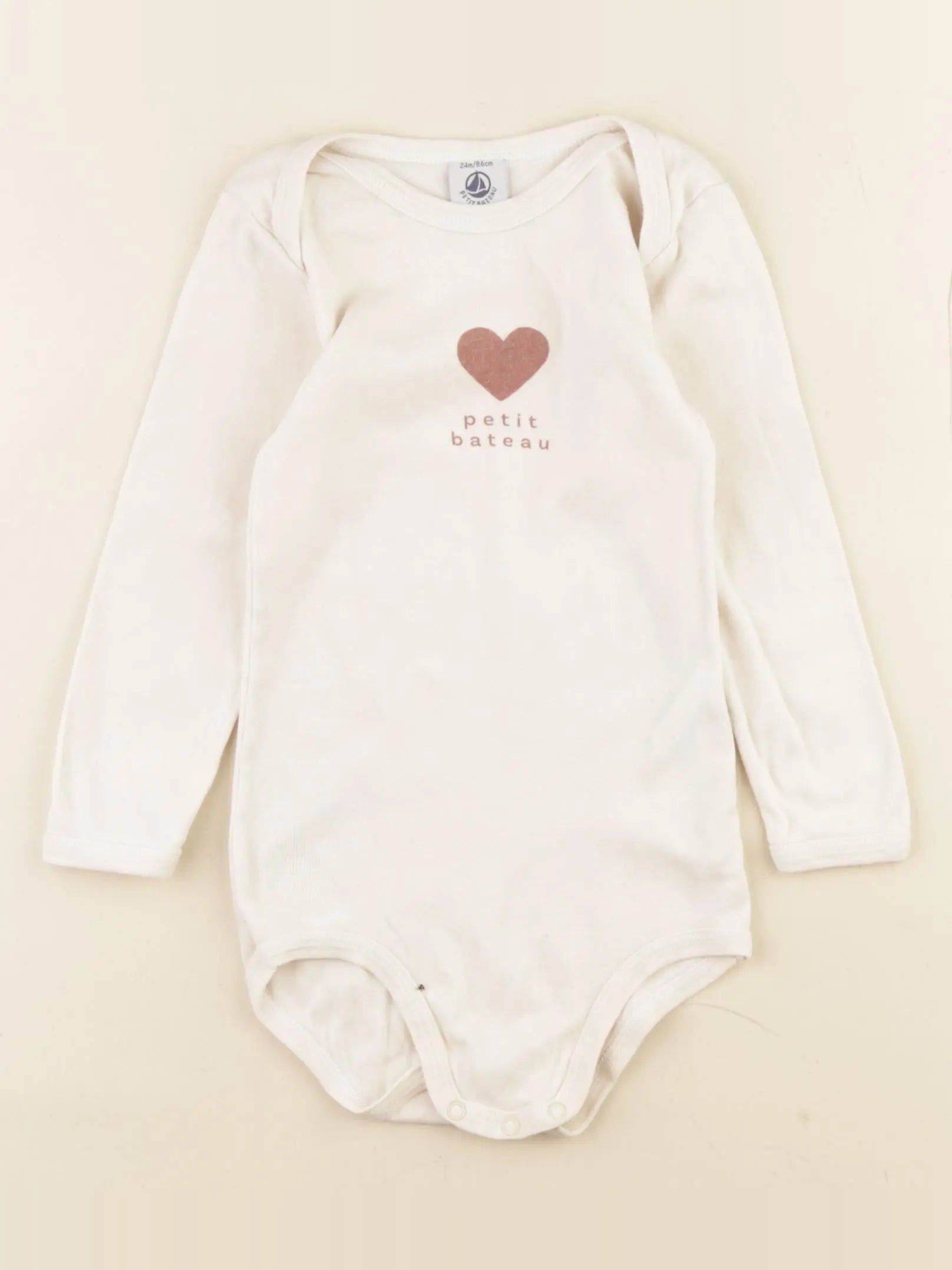 Petit Bateau - body beige - 24 mois