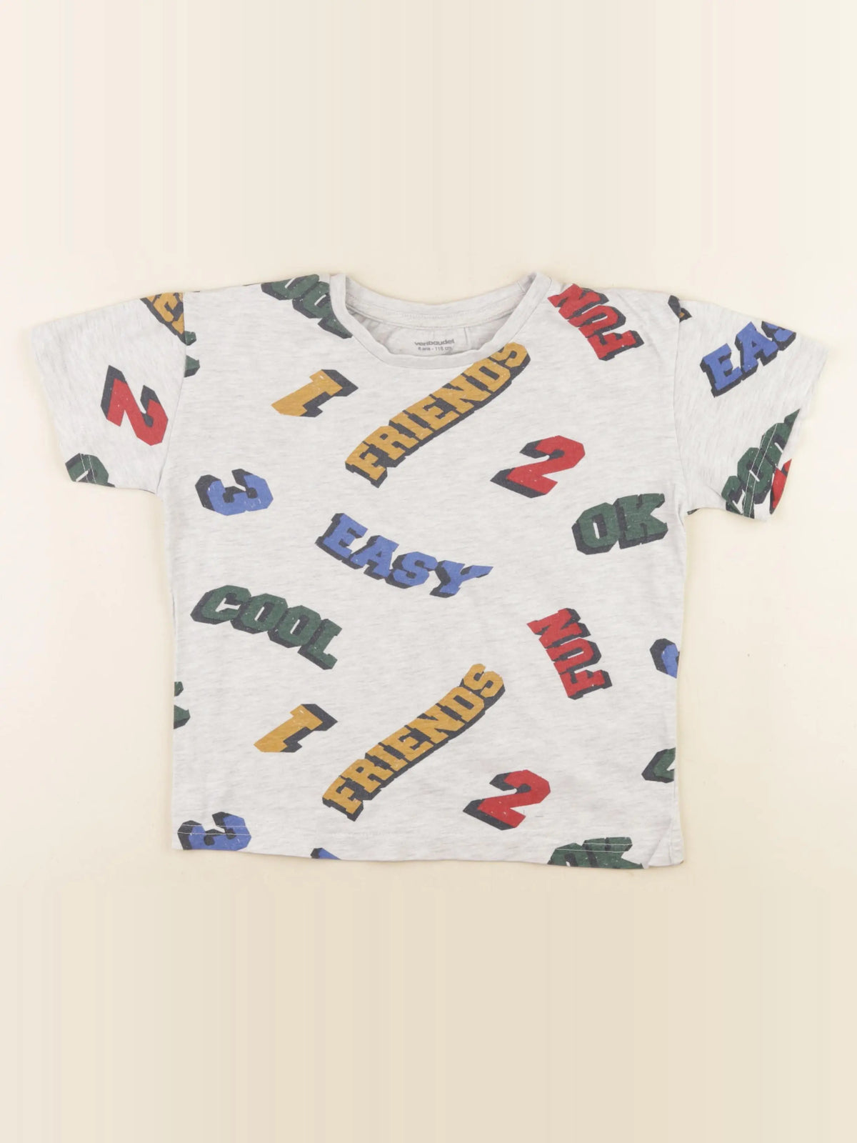 Vertbaudet - tee-shirt gris - 6 ans