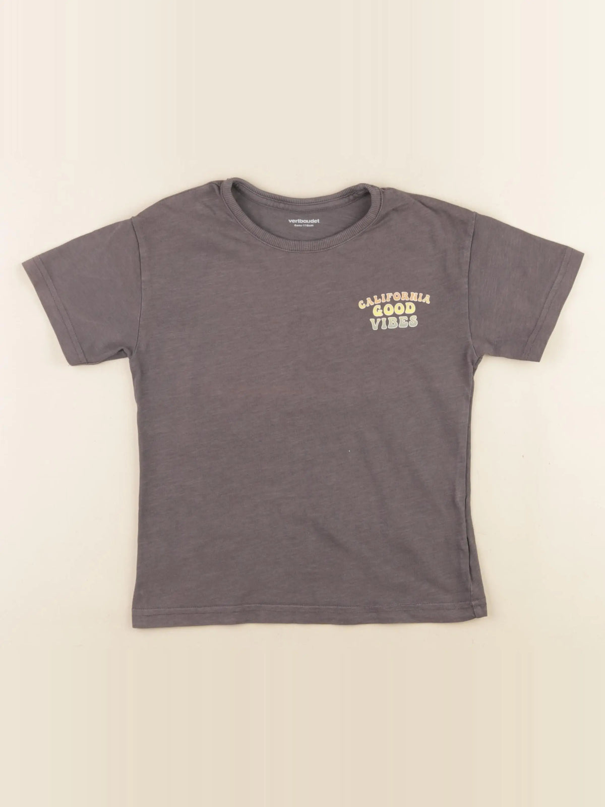 Vertbaudet - tee-shirt imprimé au dos gris - 6 ans