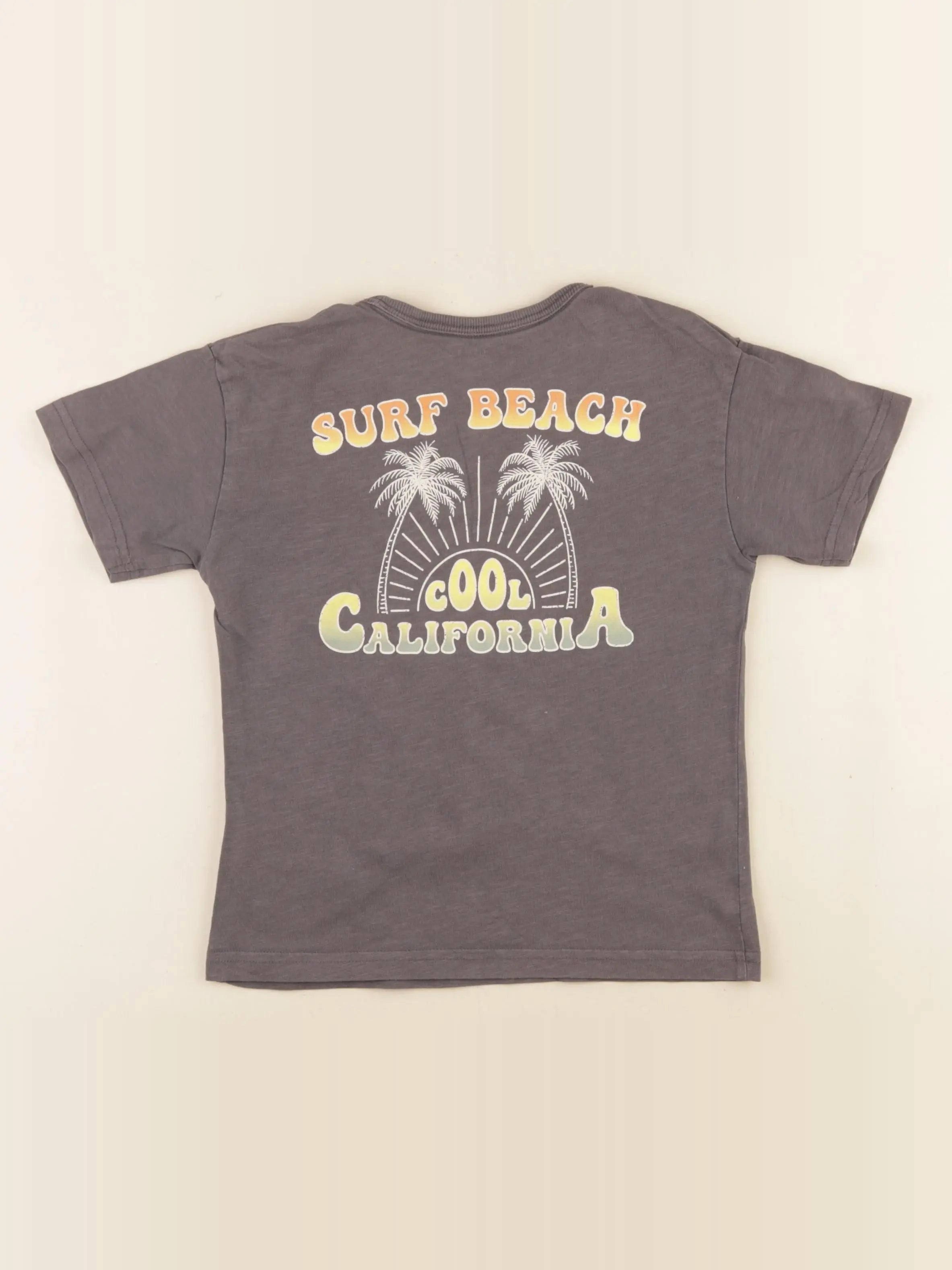 Vertbaudet - tee-shirt imprimé au dos gris - 6 ans