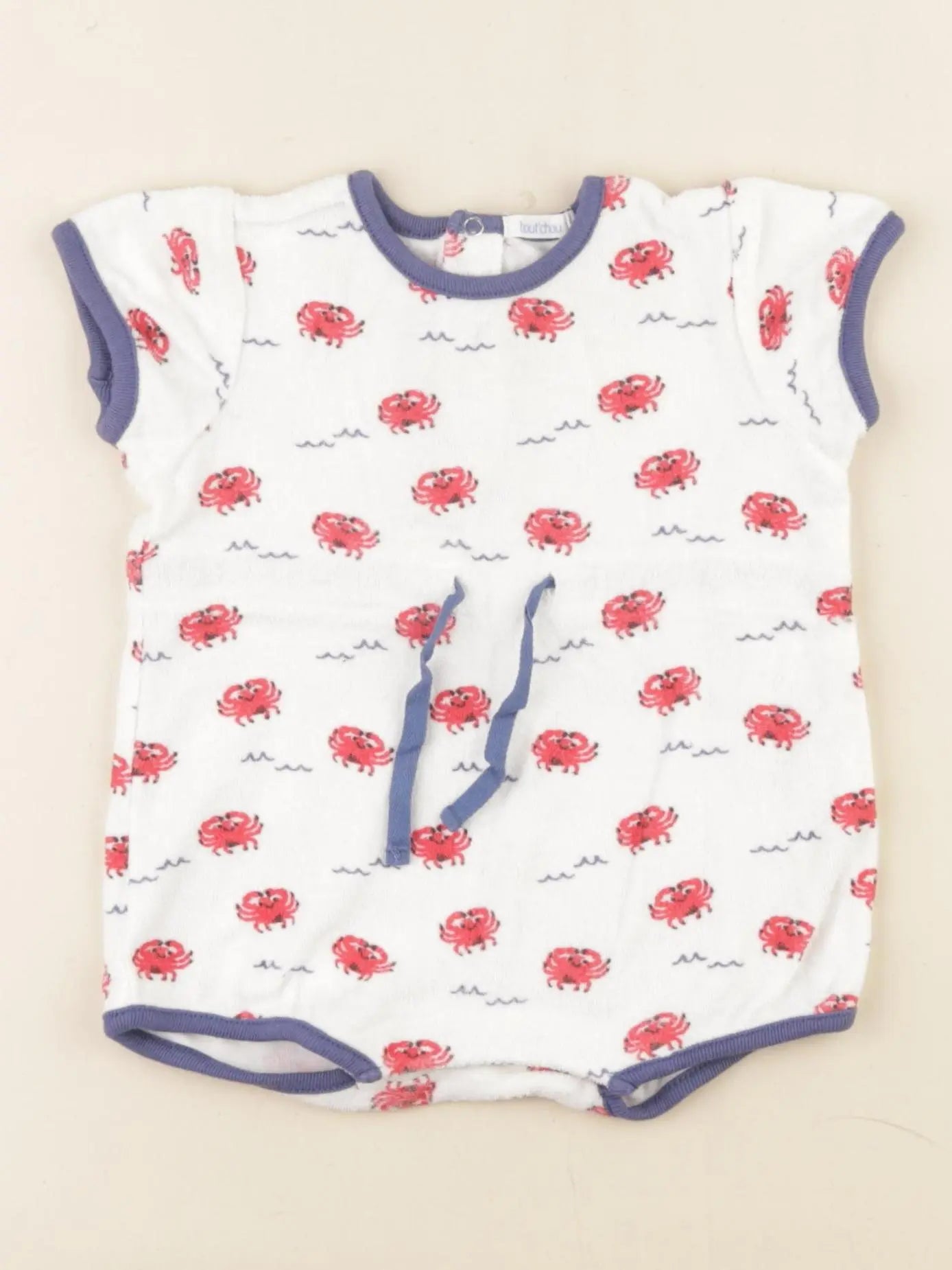 Boutchou - combinaison bleu, blanc, rouge - 6 mois