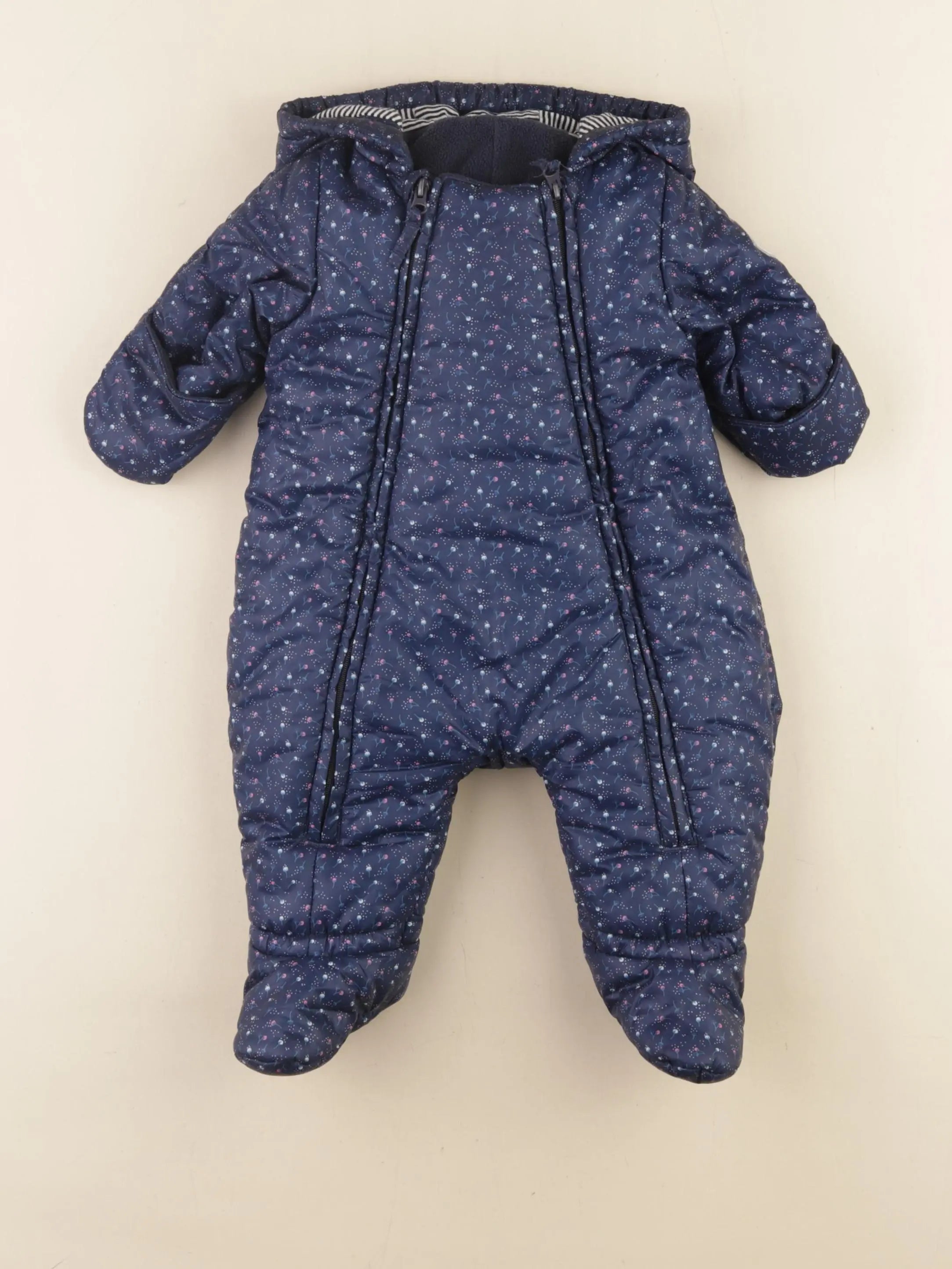 Petit Bateau - combi-pilote bleu, rose - 3 mois