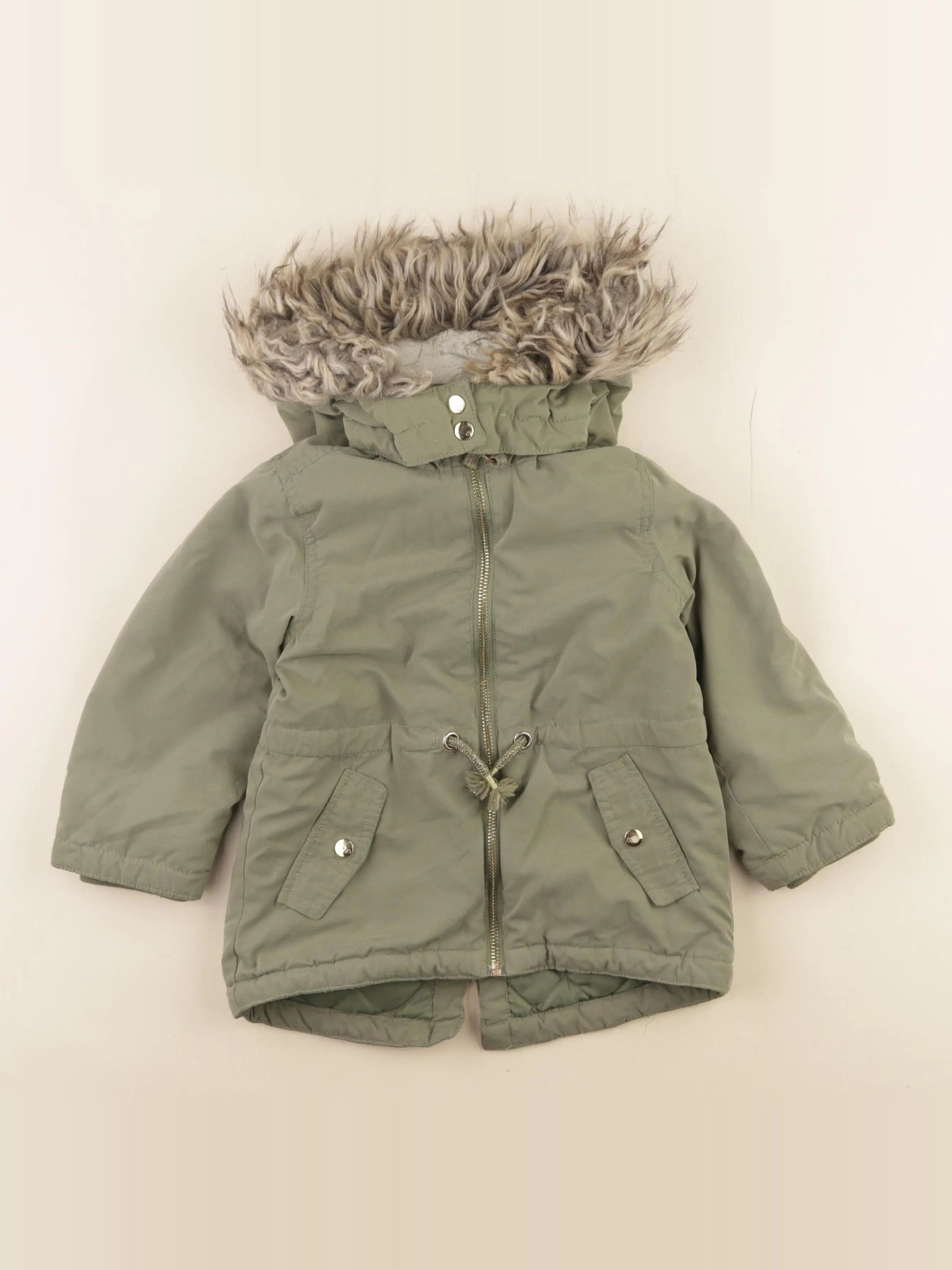 H&M - parka vert - 2/3 ans