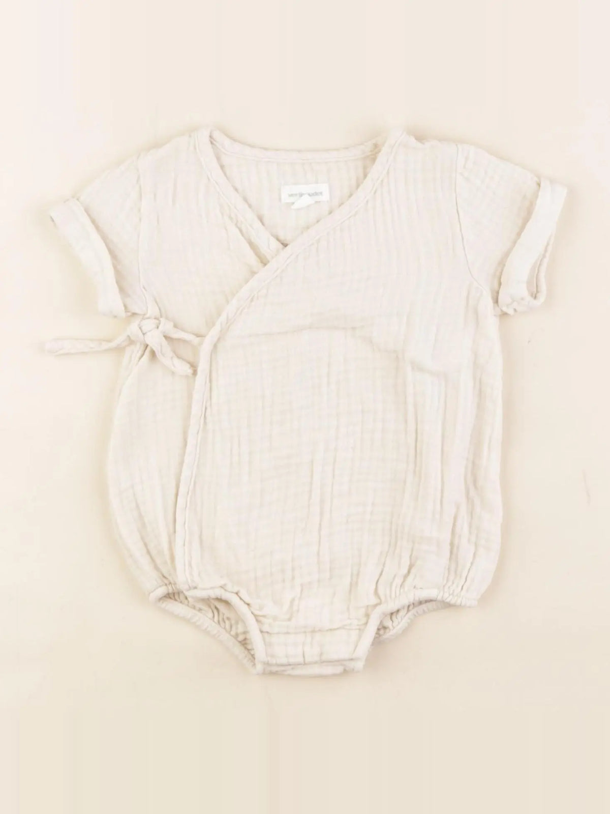 Vertbaudet - combinaison beige - 3 mois