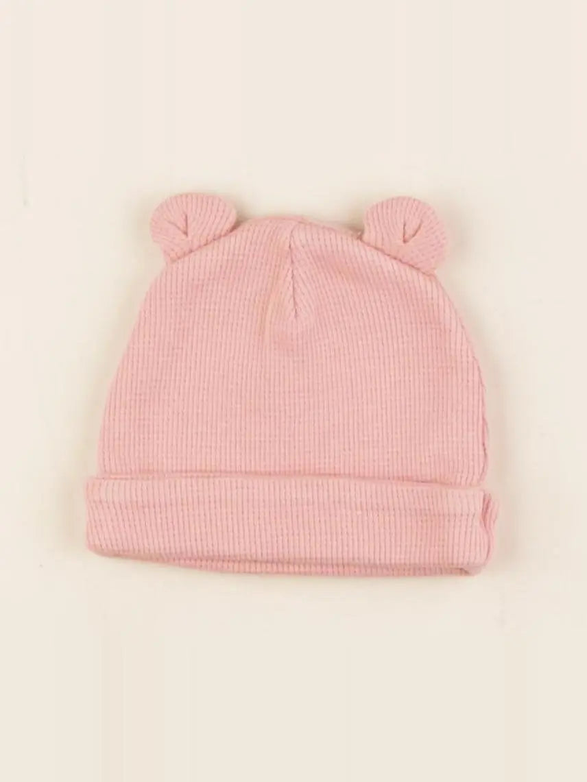 Vertbaudet - bonnet rose - 3/6 mois