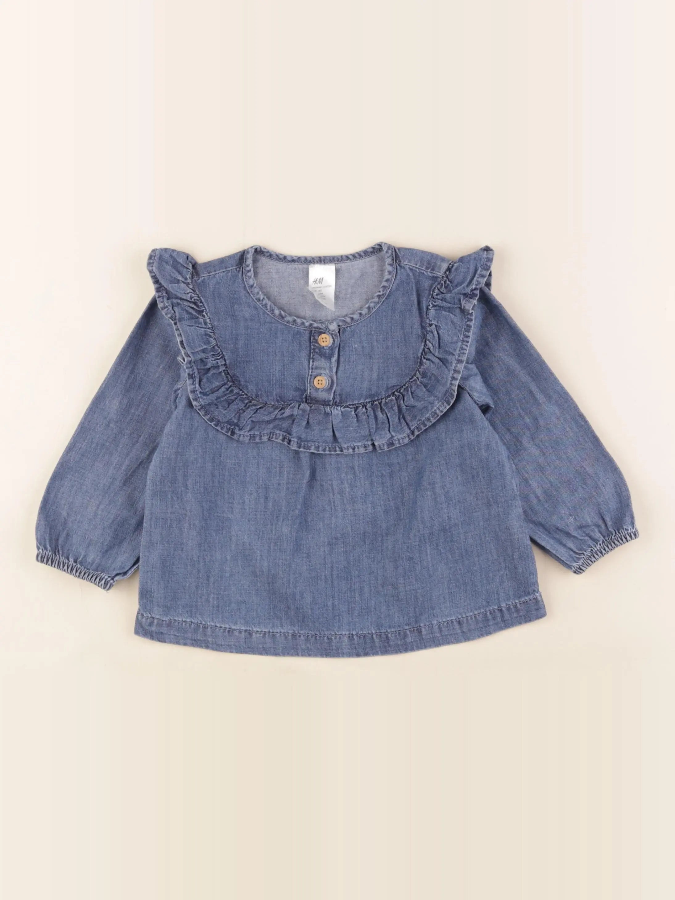 H&M - blouse bleu - 12 mois
