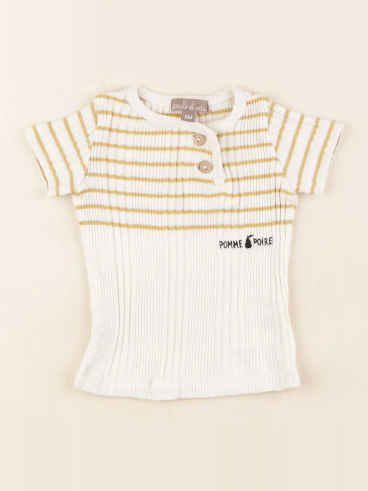 Emile et Ida - tee-shirt beige - 6 mois