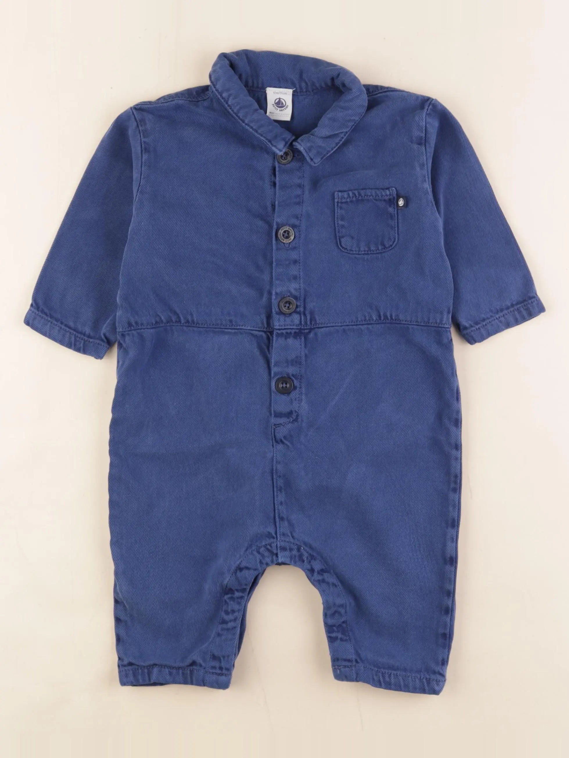 Petit Bateau - combinaison bleu - 12 mois