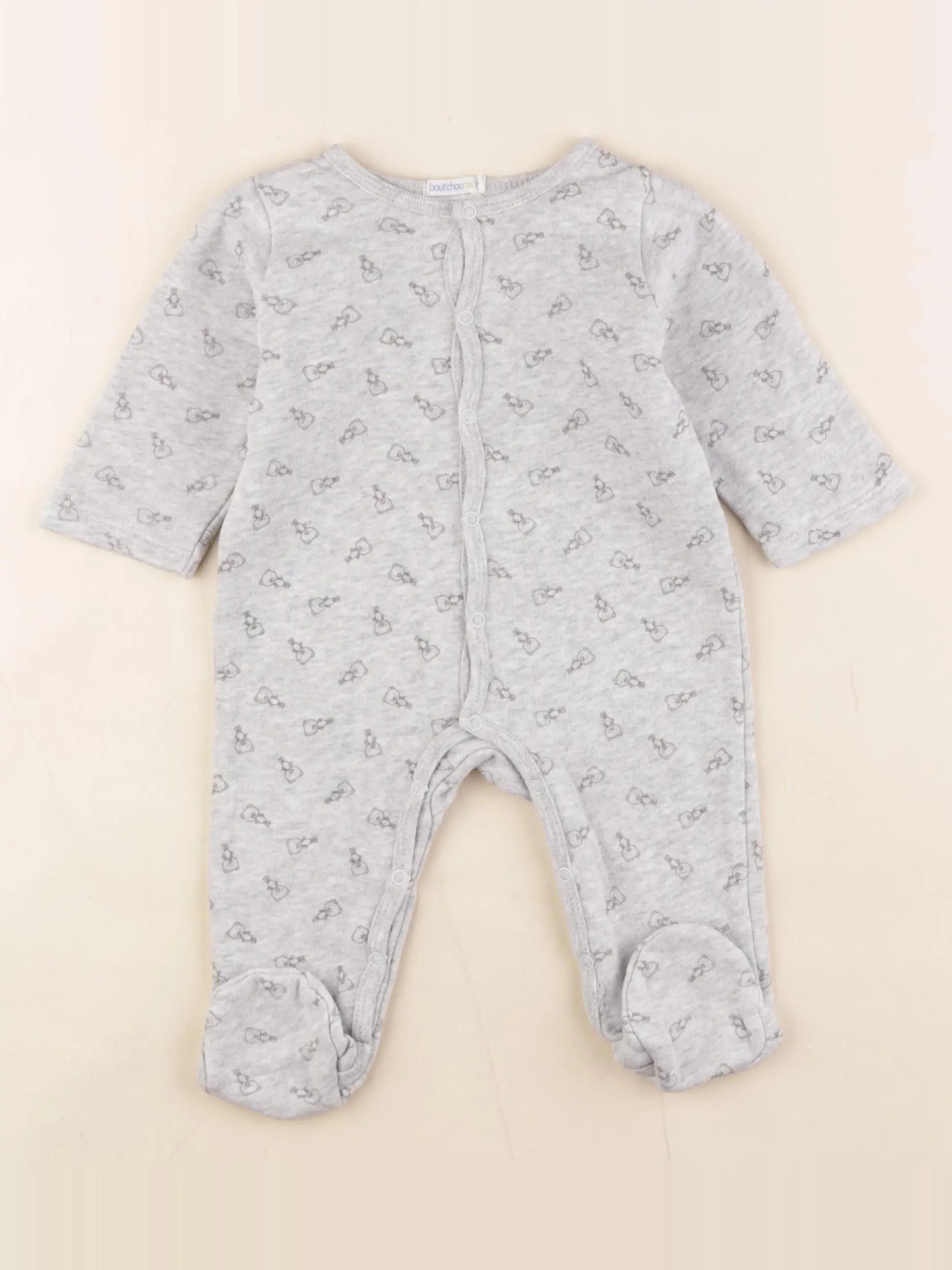 Boutchou - pyjama coton gris - 3 mois