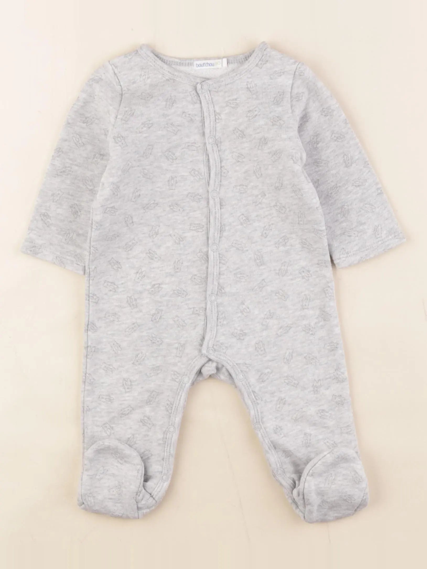 Boutchou - pyjama coton gris - 3 mois
