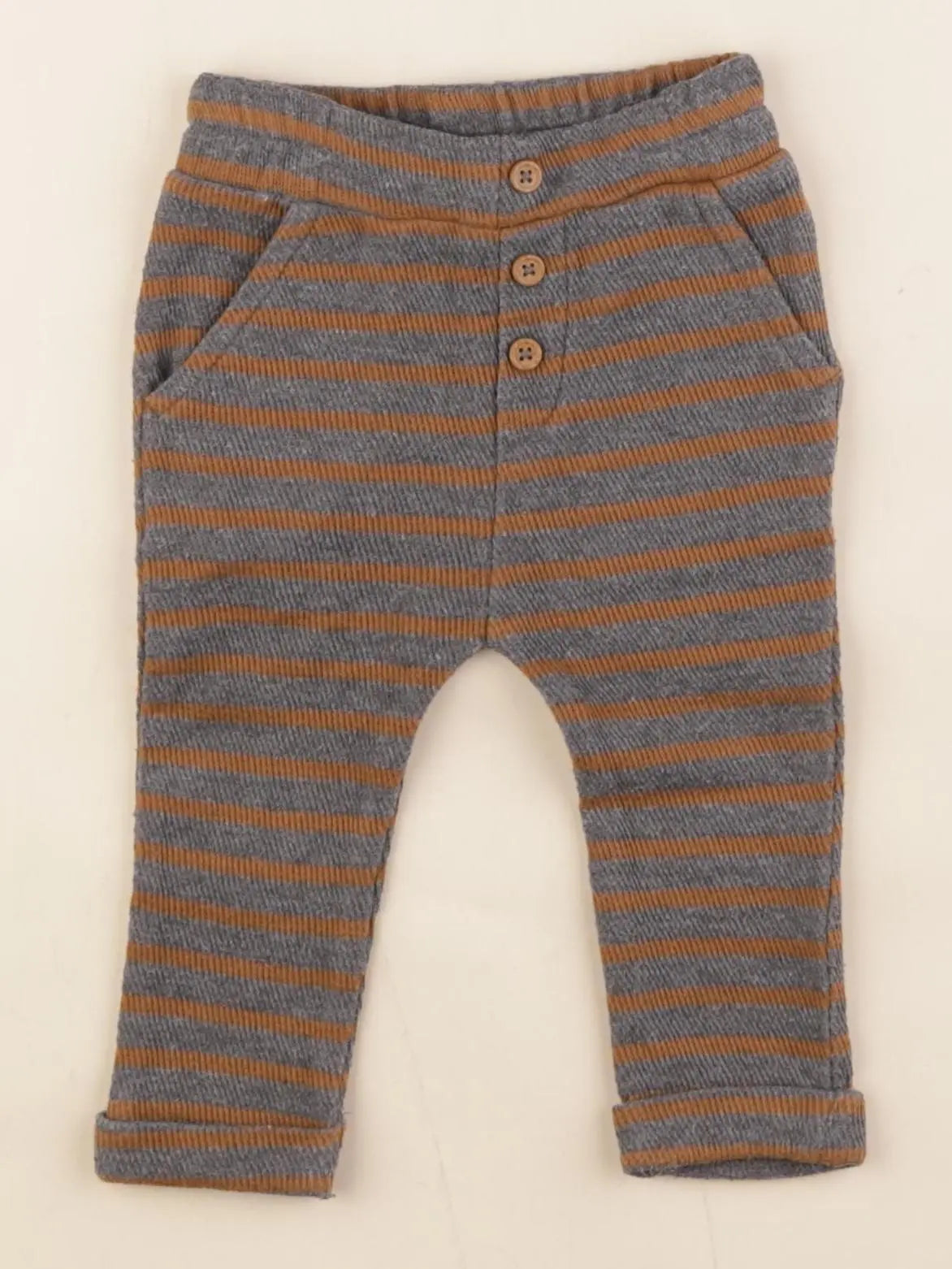 Boutchou - legging gris, marron - 6 mois