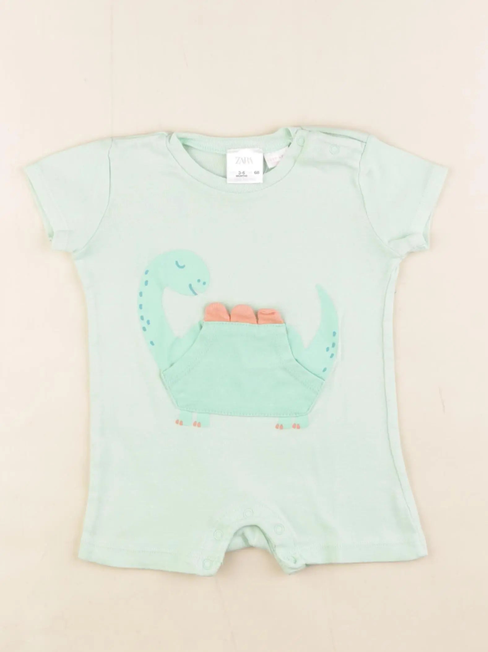 Zara - pyjama coton vert - 3/6 mois