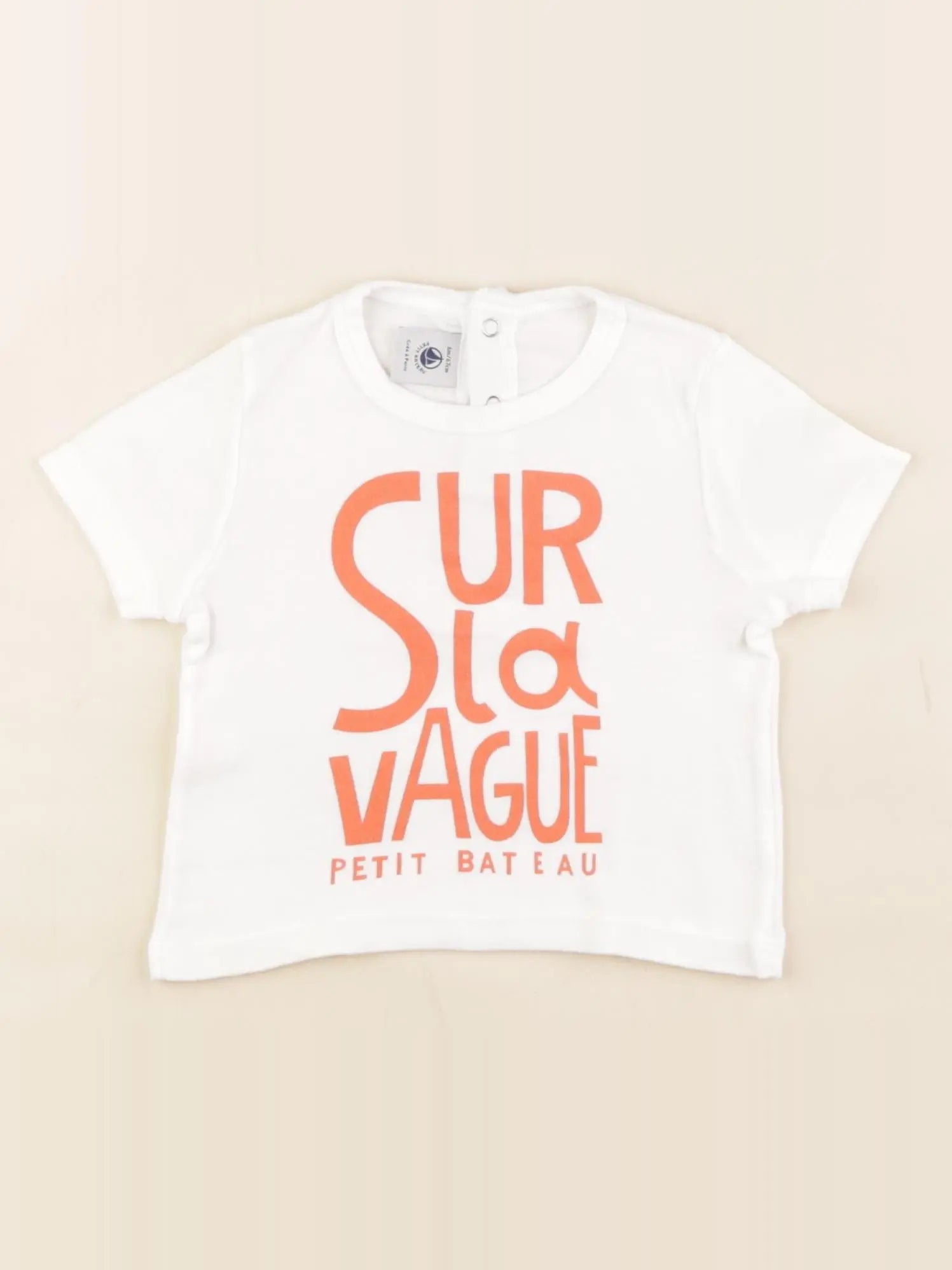 Petit Bateau - tee-shirt blanc - 6 mois