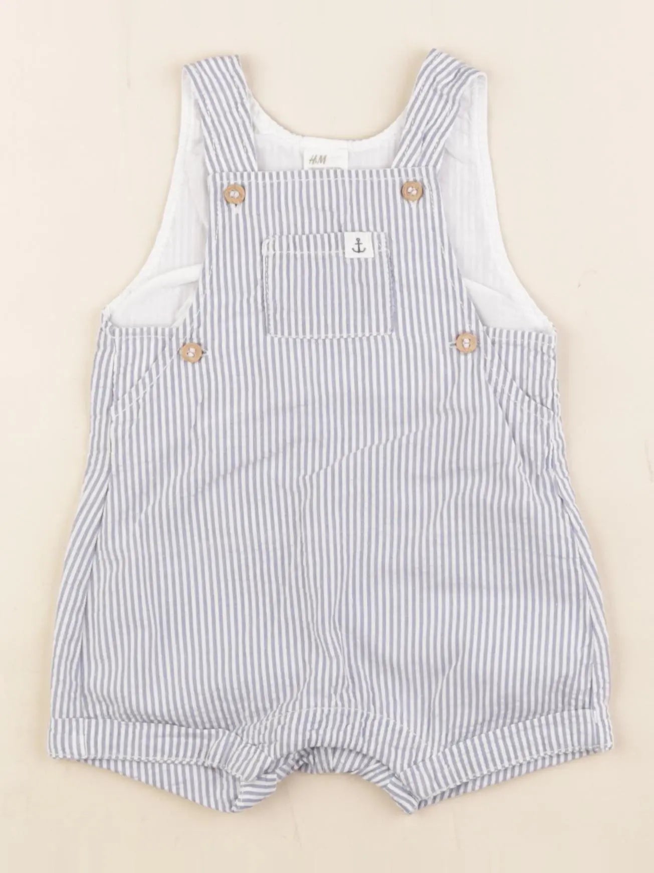 H&M - salopette bleu - 2/4 mois