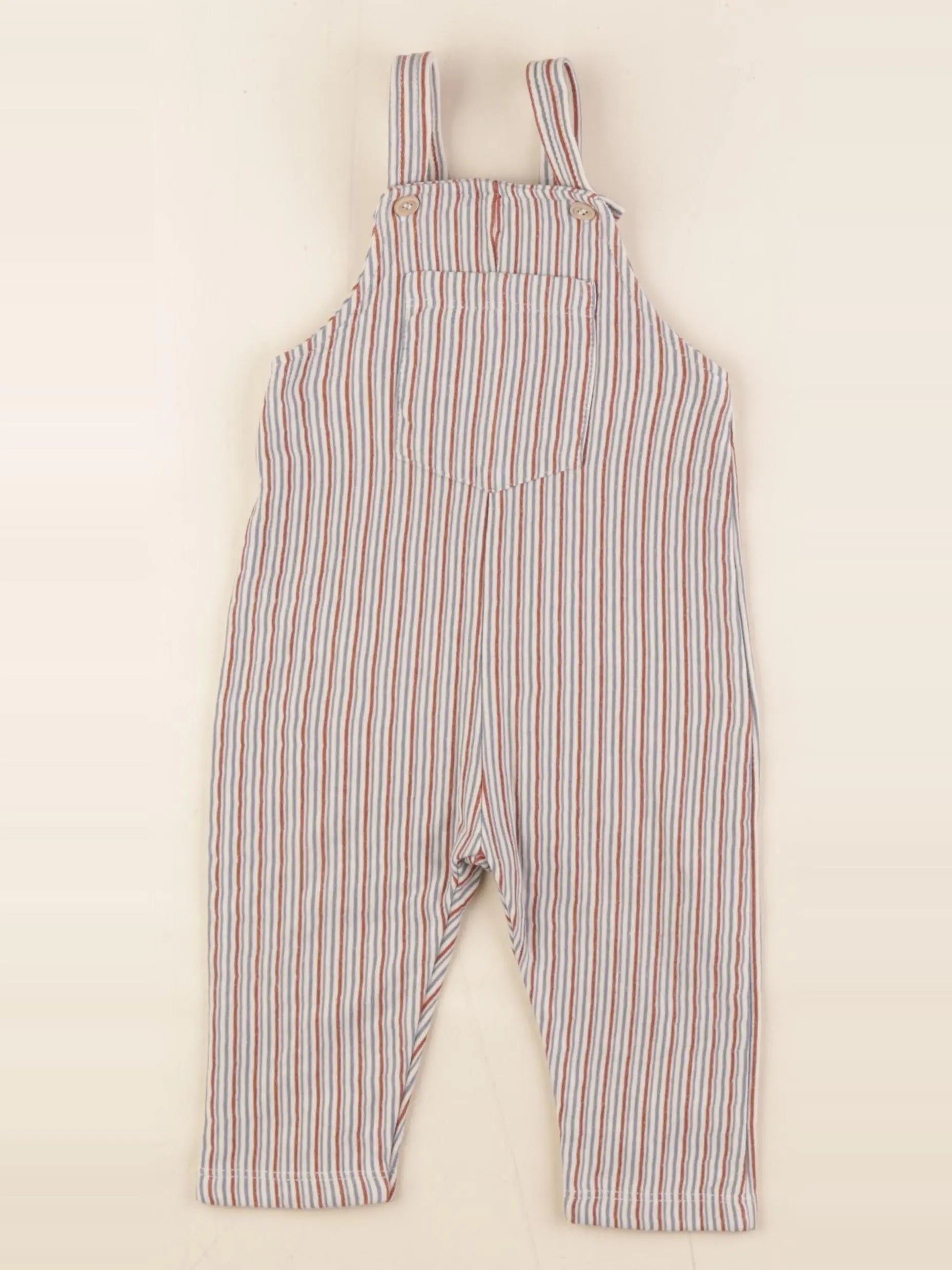 Zara - salopette marron, bleu - 6/9 mois