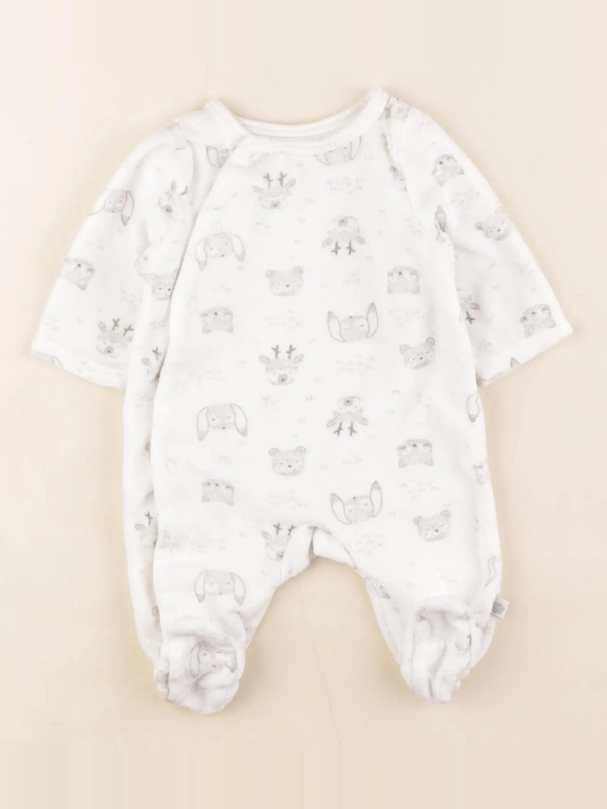 Tape à l'oeil - pyjama velours gris - 1 mois