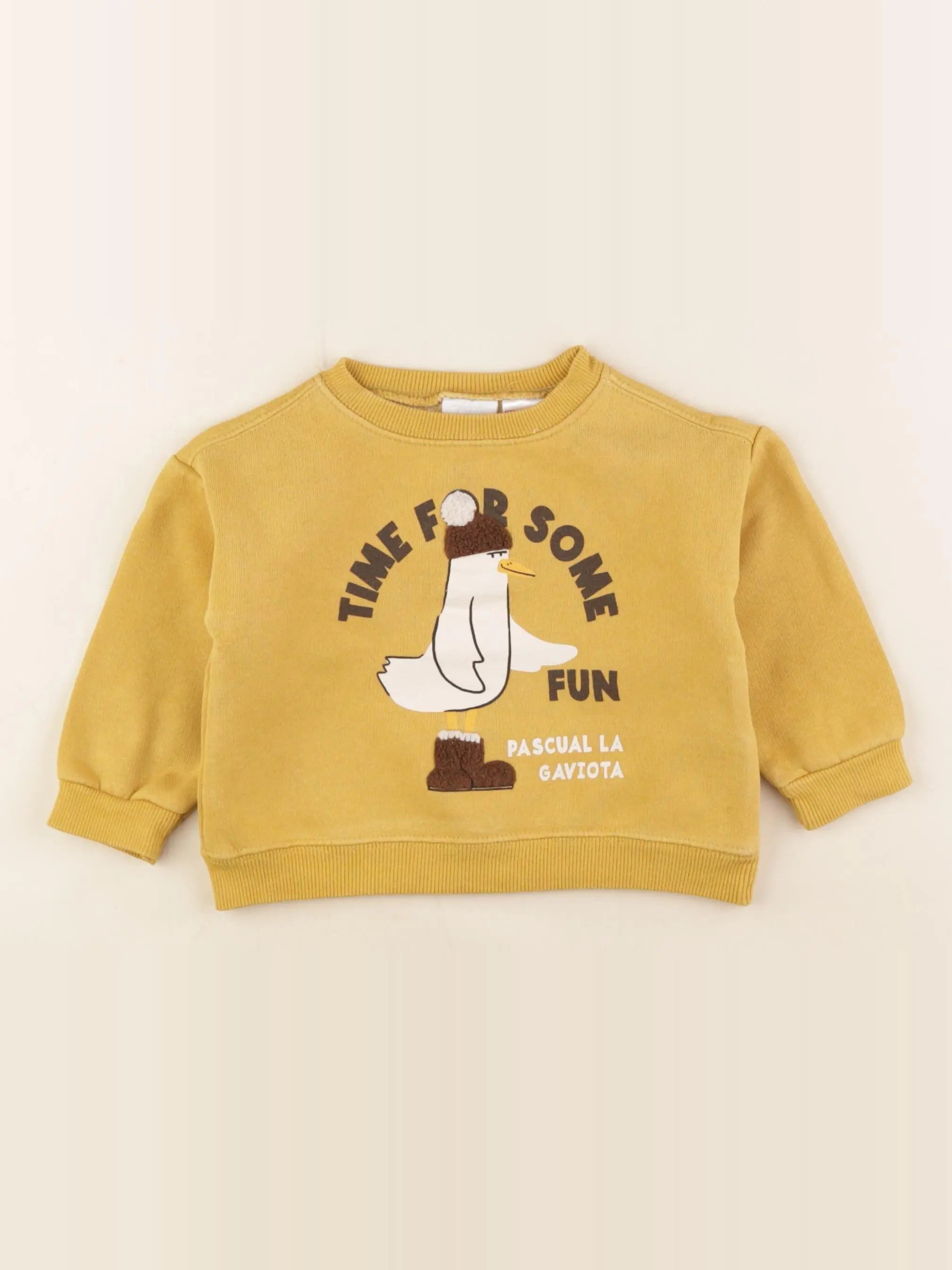 Zara - sweat jaune - 9/12 mois