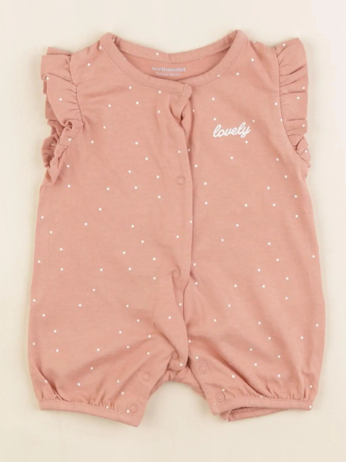 Vertbaudet - pyjama coton rose - 3 mois