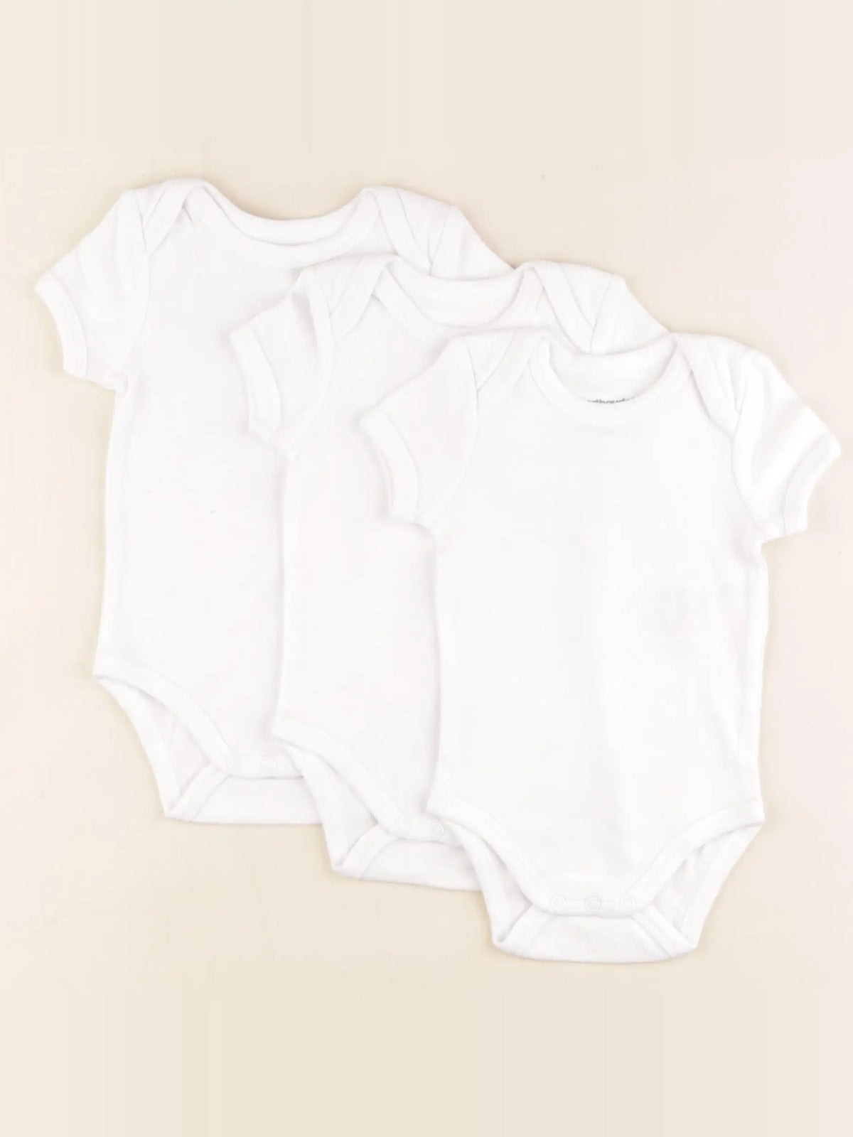 Vertbaudet - lot de 3 bodies en coton blanc - 3 mois