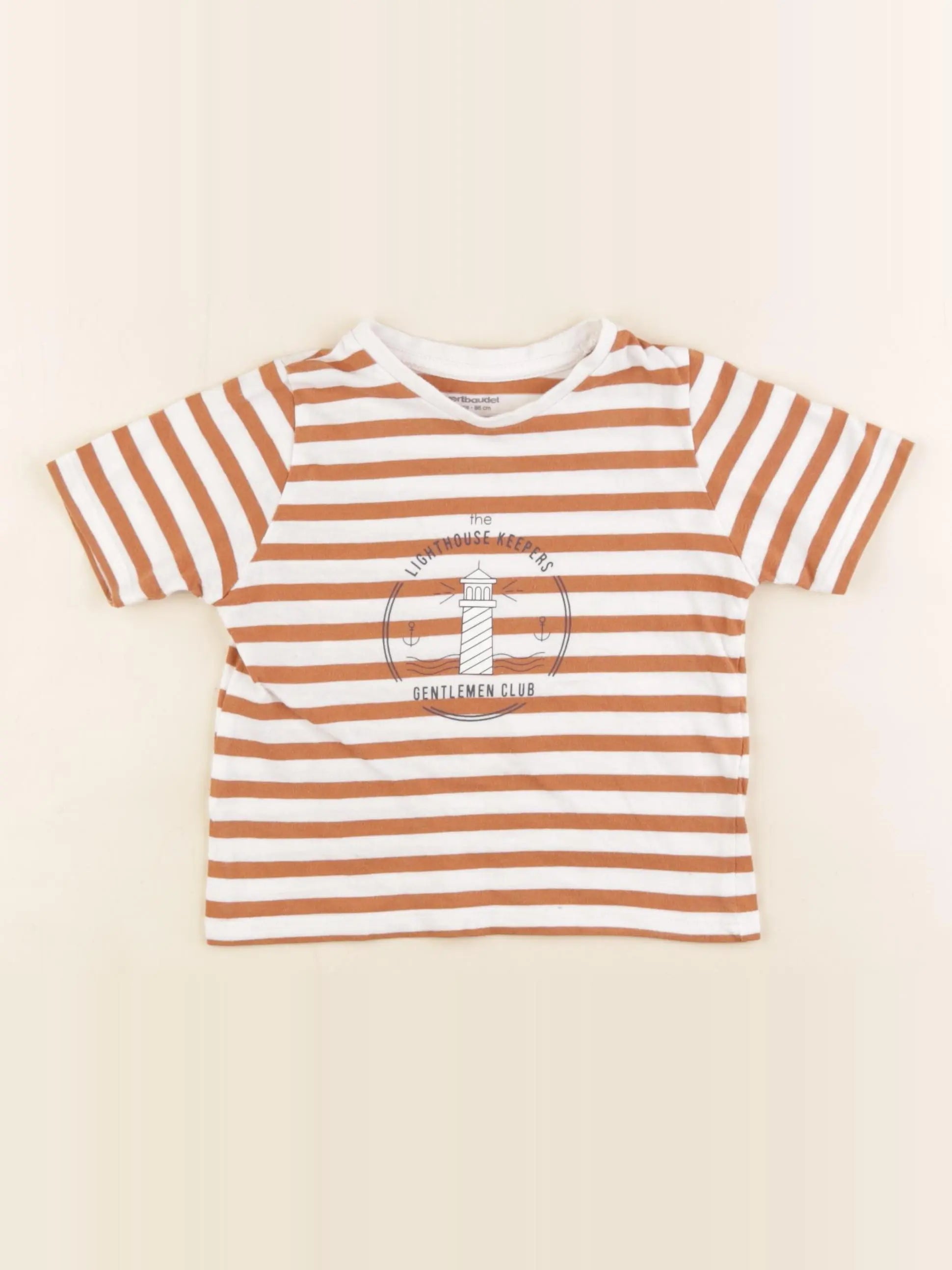 Vertbaudet - tee-shirt coton marron - 2 ans