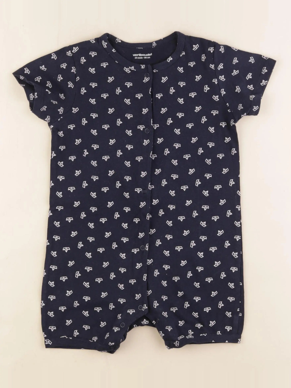 Vertbaudet - pyjama coton bleu - 24 mois