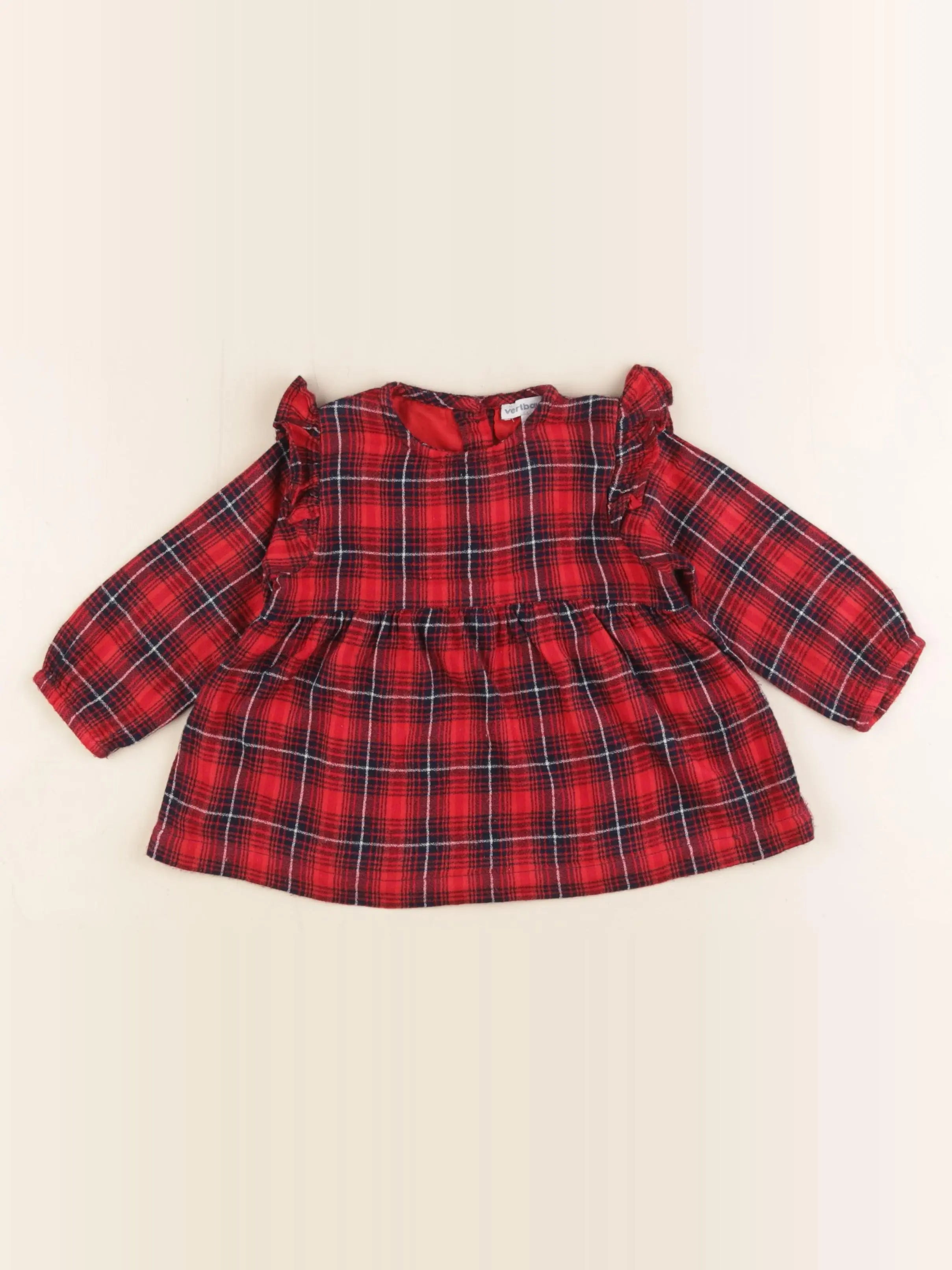 Vertbaudet - blouse rouge - 12 mois