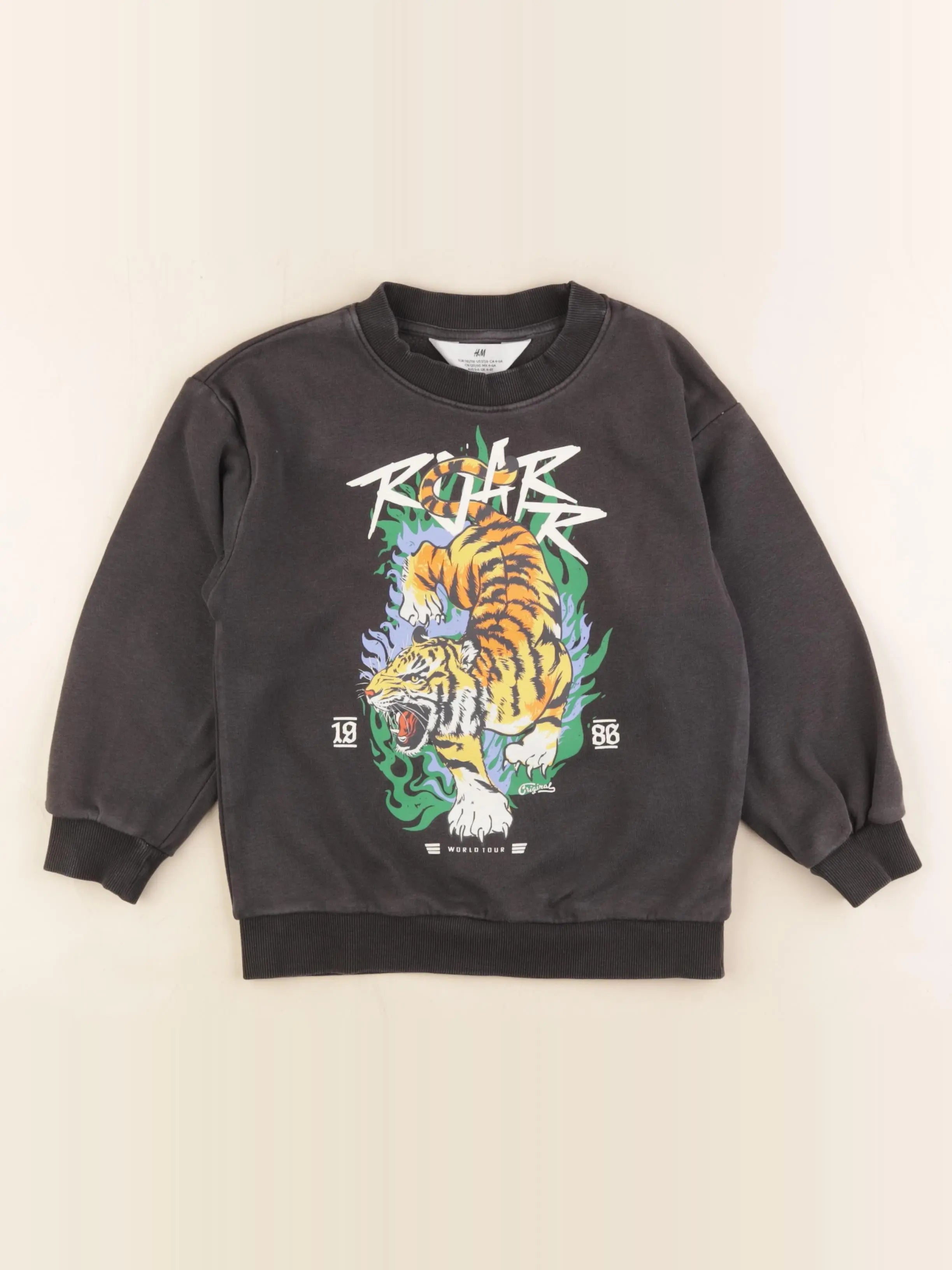 H&M - sweat noir - 4/6 ans