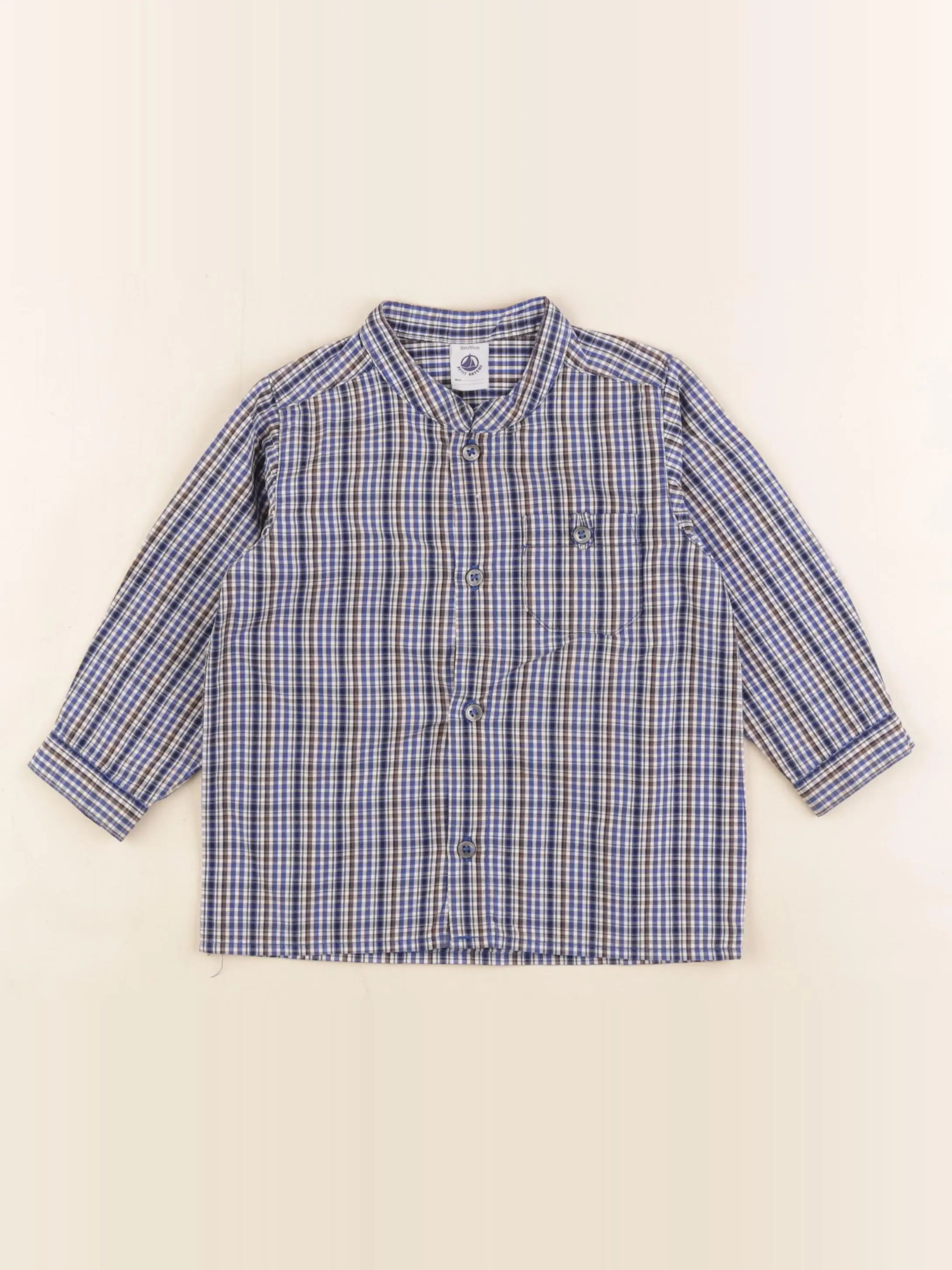 Petit Bateau - chemise bleu - 18 mois