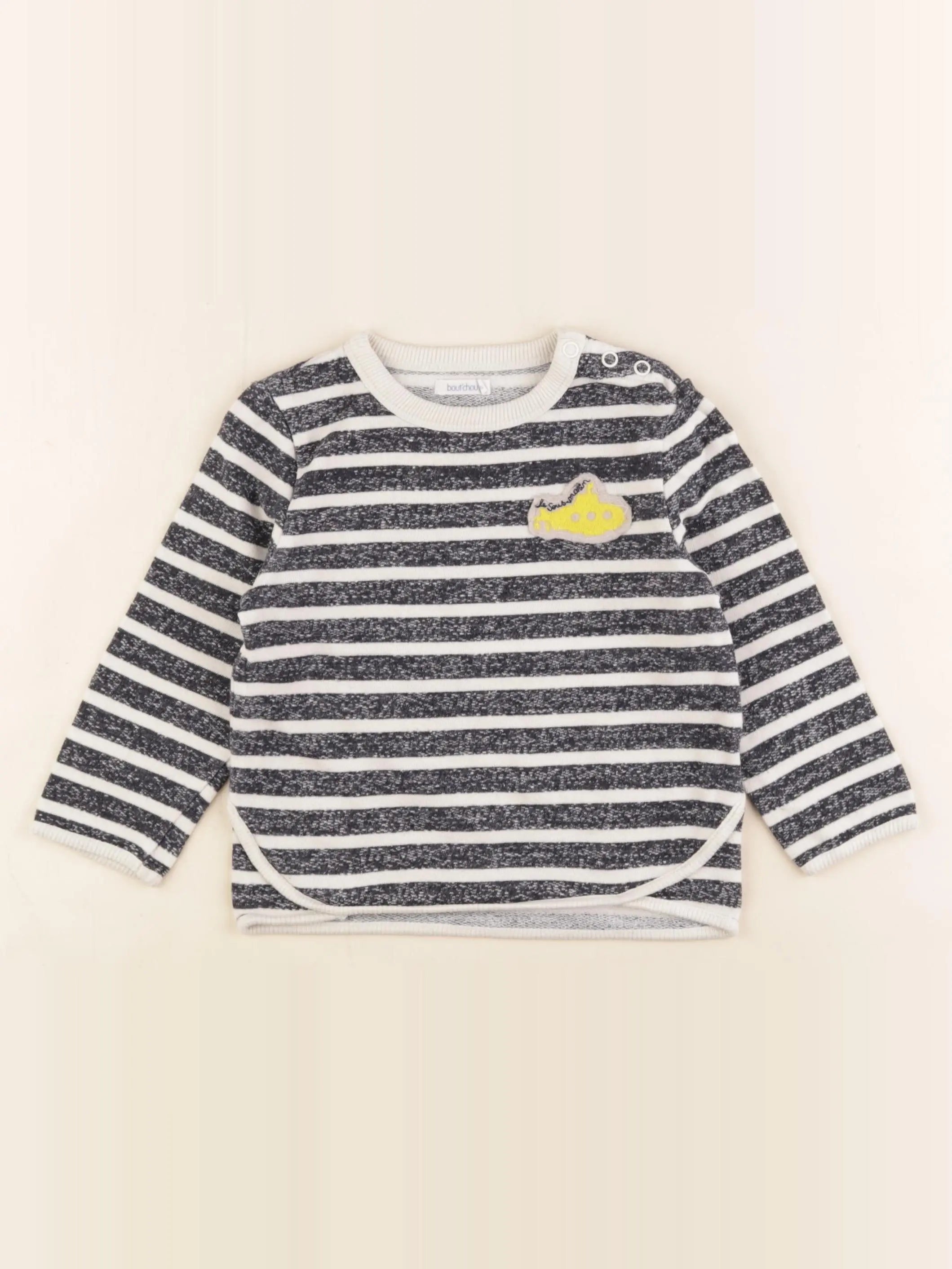 Boutchou - sweat blanc, bleu - 24 mois