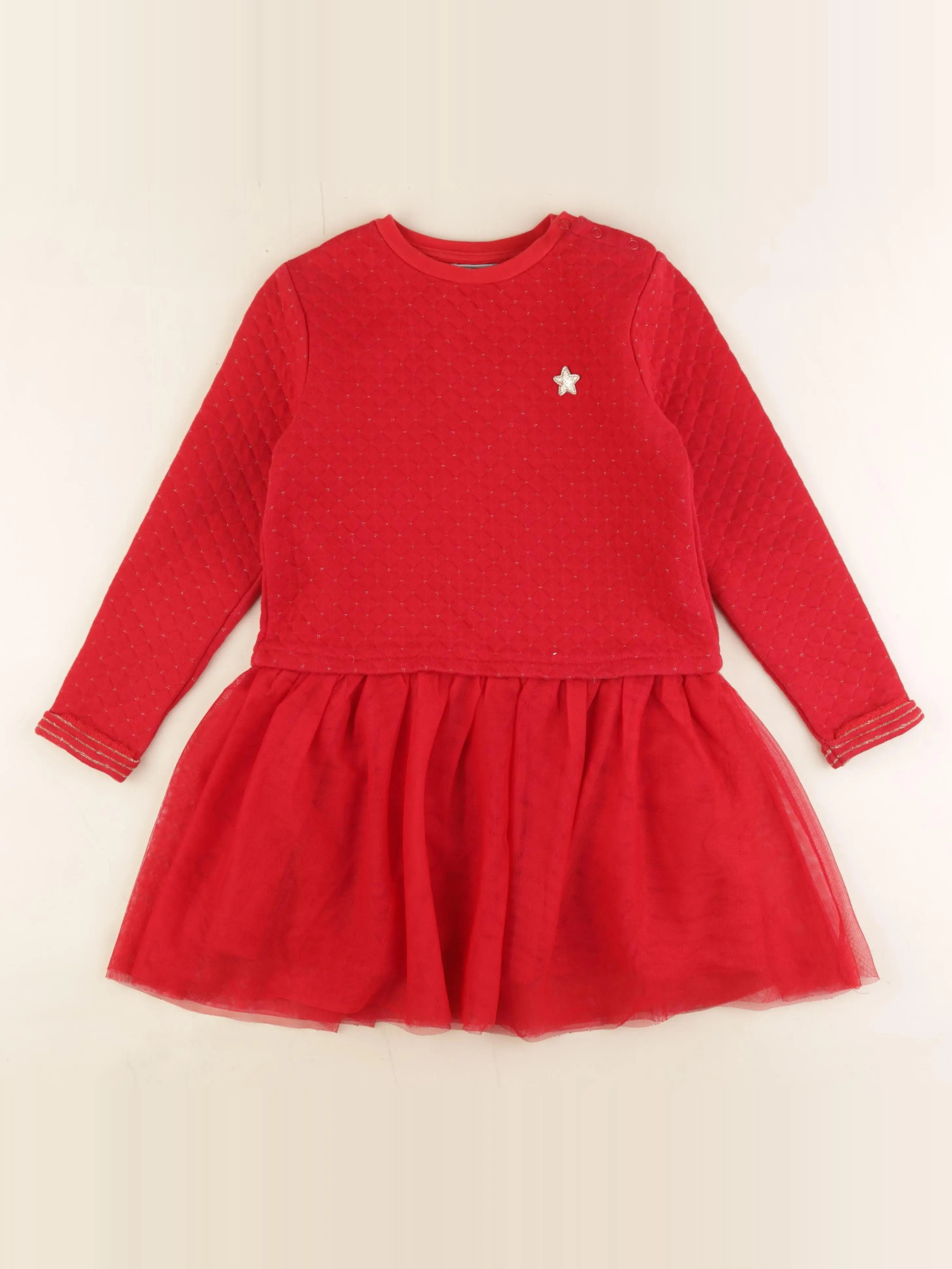 Vertbaudet - robe rouge - 8 ans