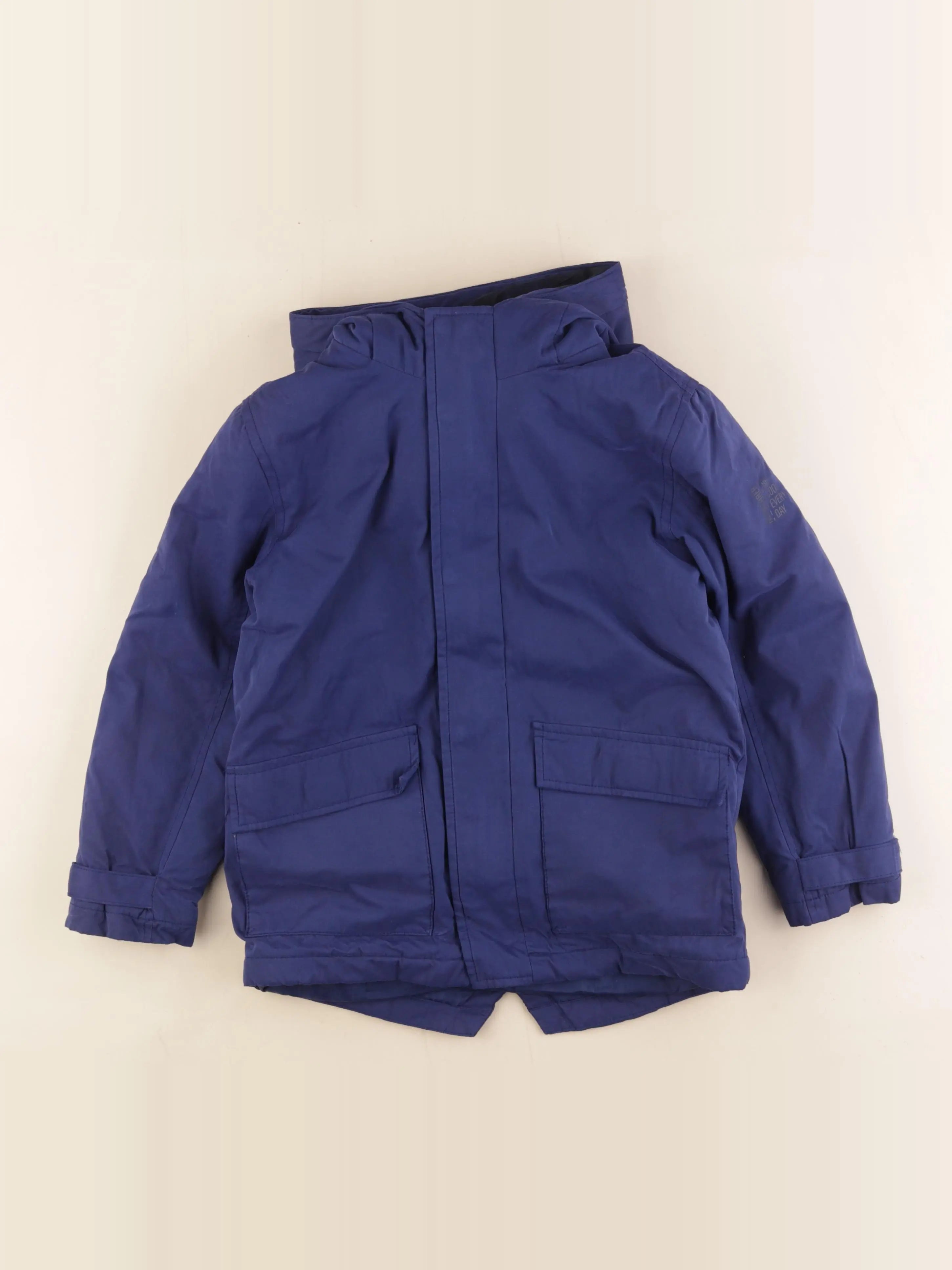Vertbaudet - manteau doublure amovible bleu - 8 ans