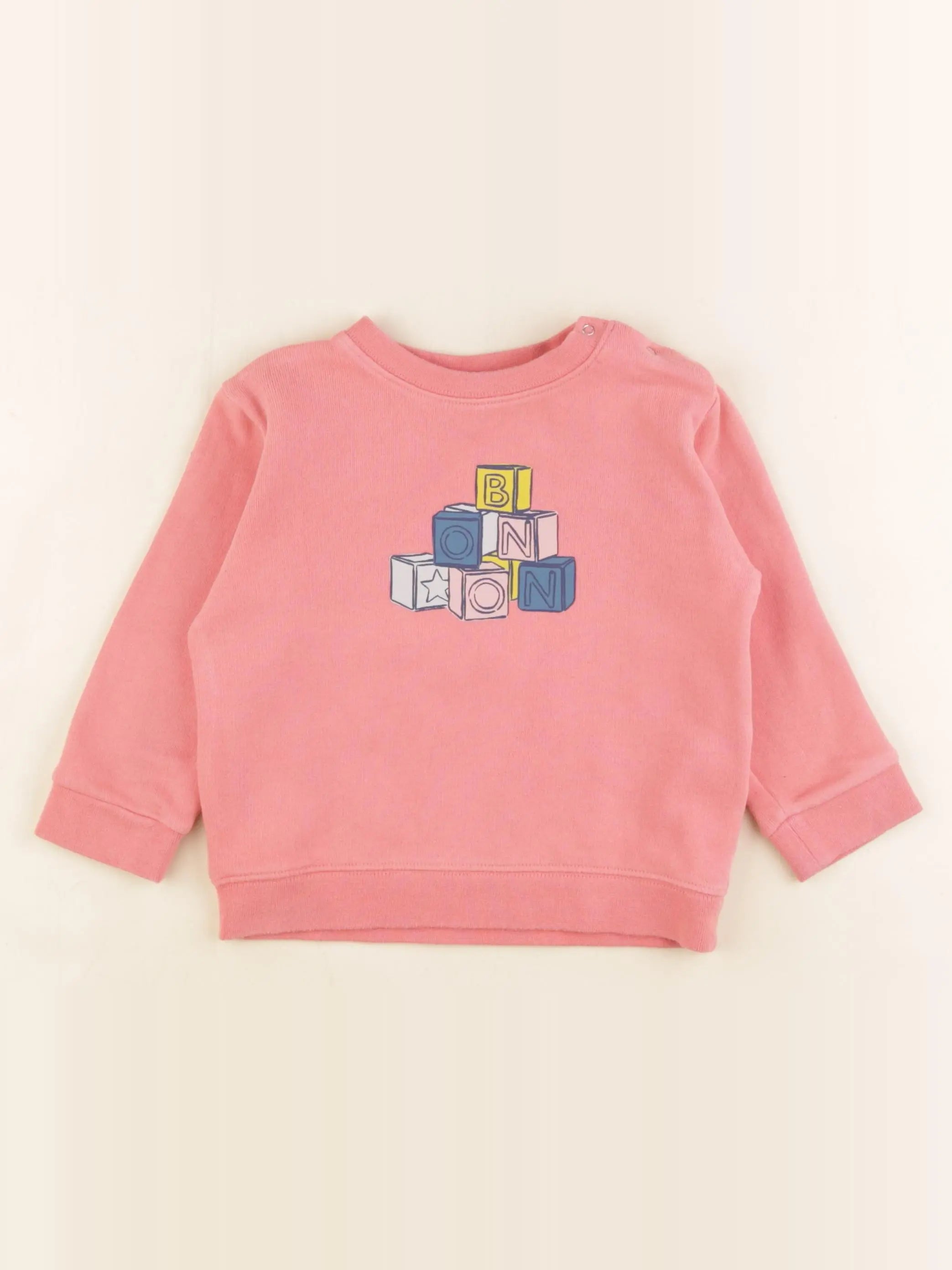 Bonton - sweat rose - 18 mois