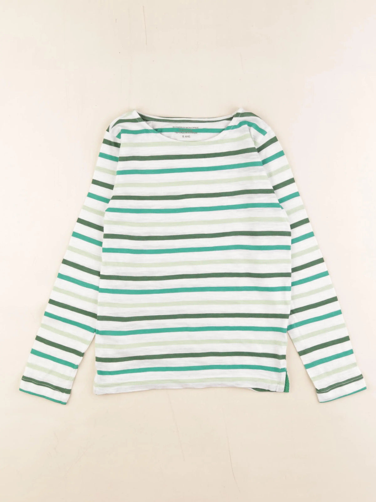 Monoprix - tee-shirt blanc, vert - 8 ans