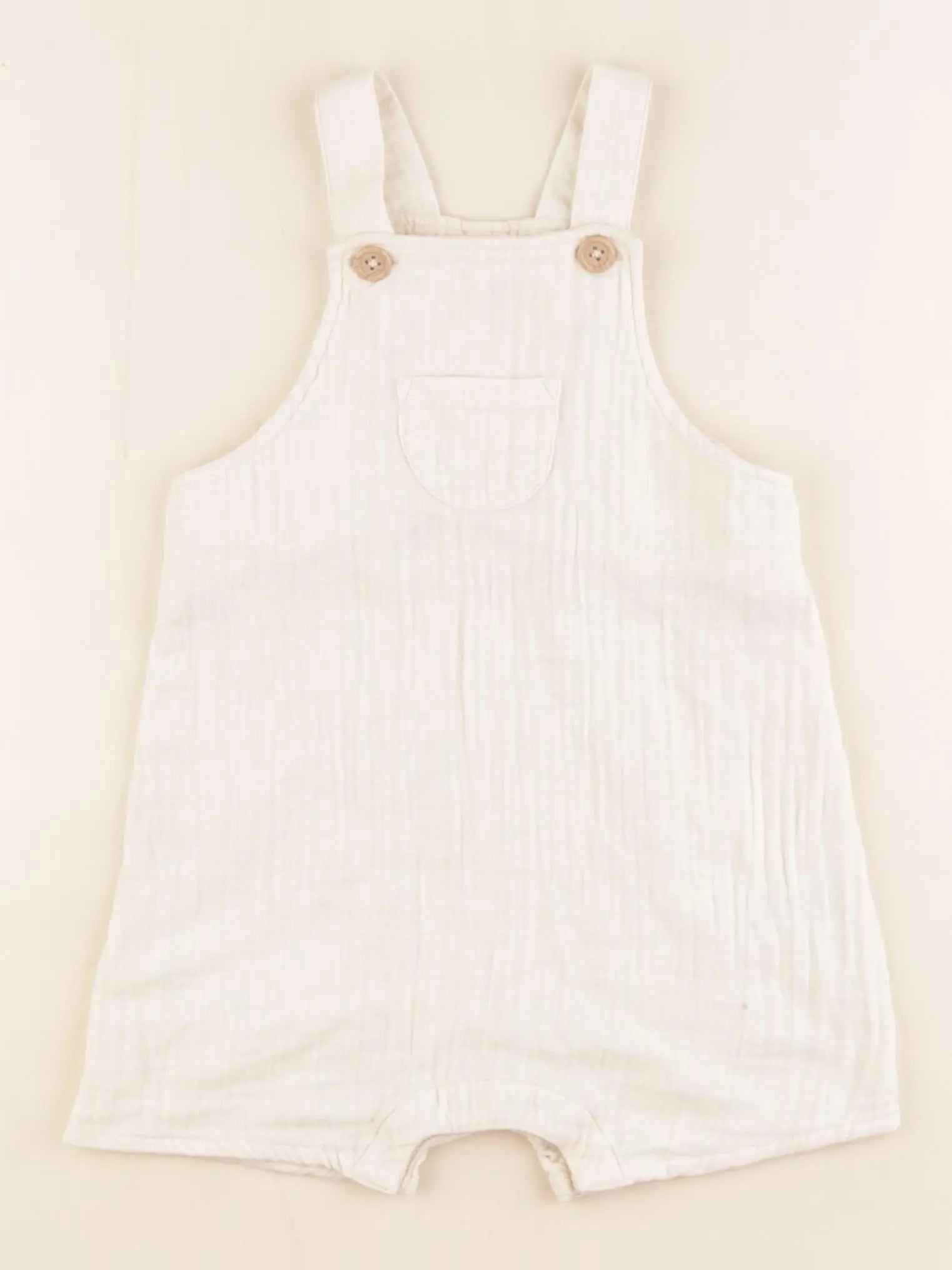 Petit Bateau - salopette blanc - 12 mois