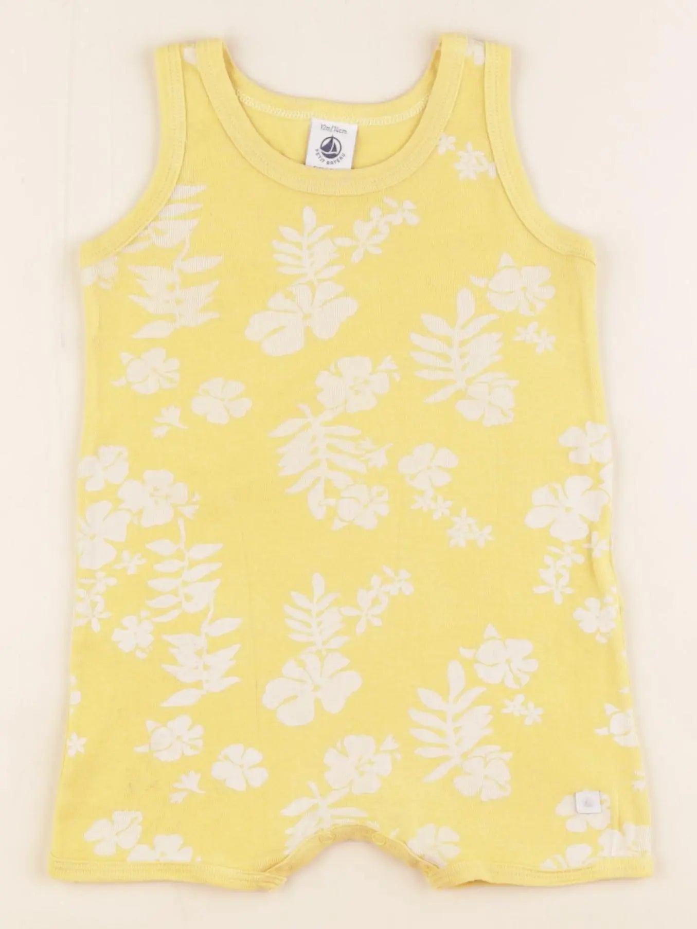 Petit Bateau - pyjama coton jaune - 12 mois