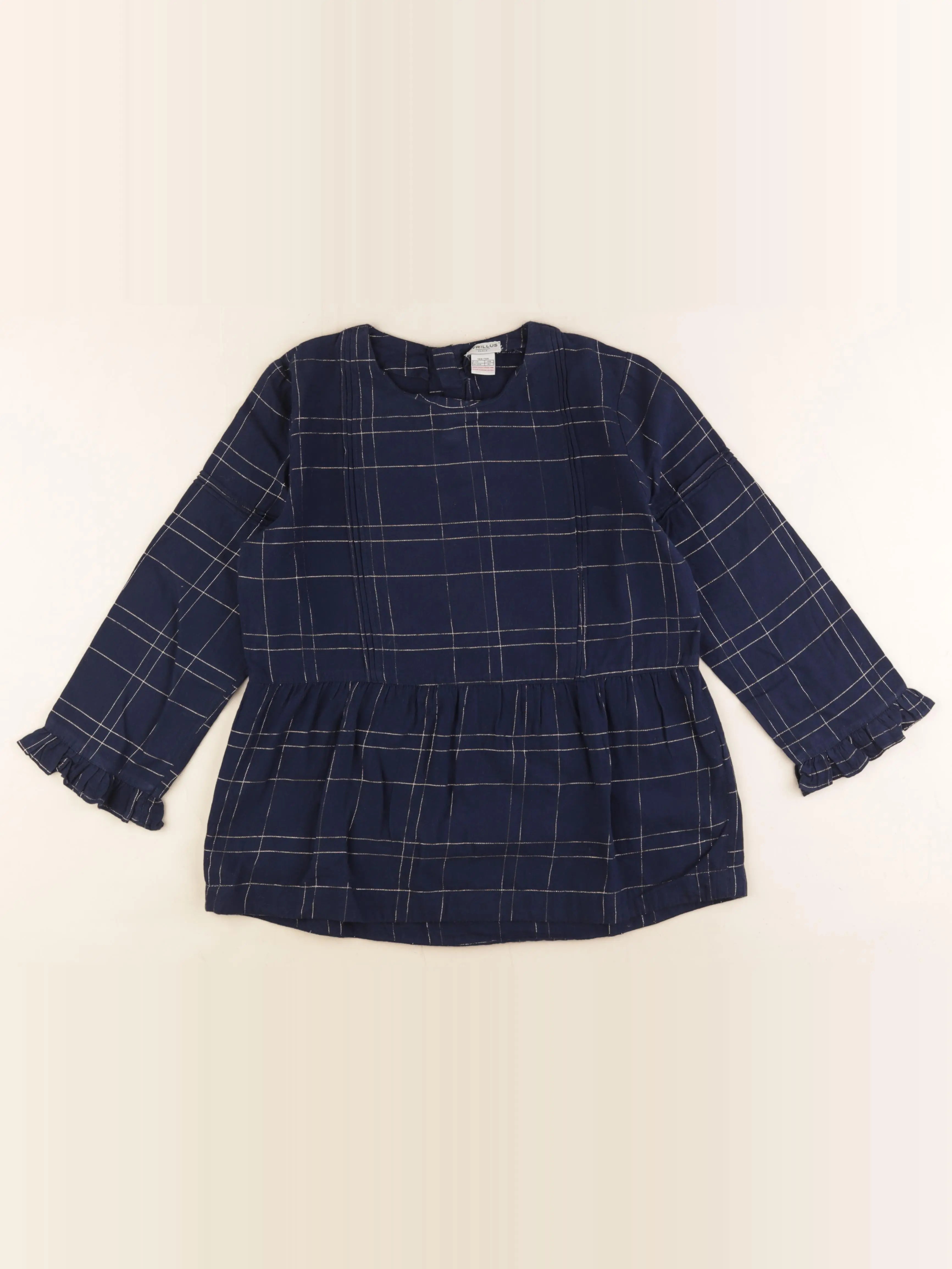 Cyrillus - blouse bleu, argent - 14 ans