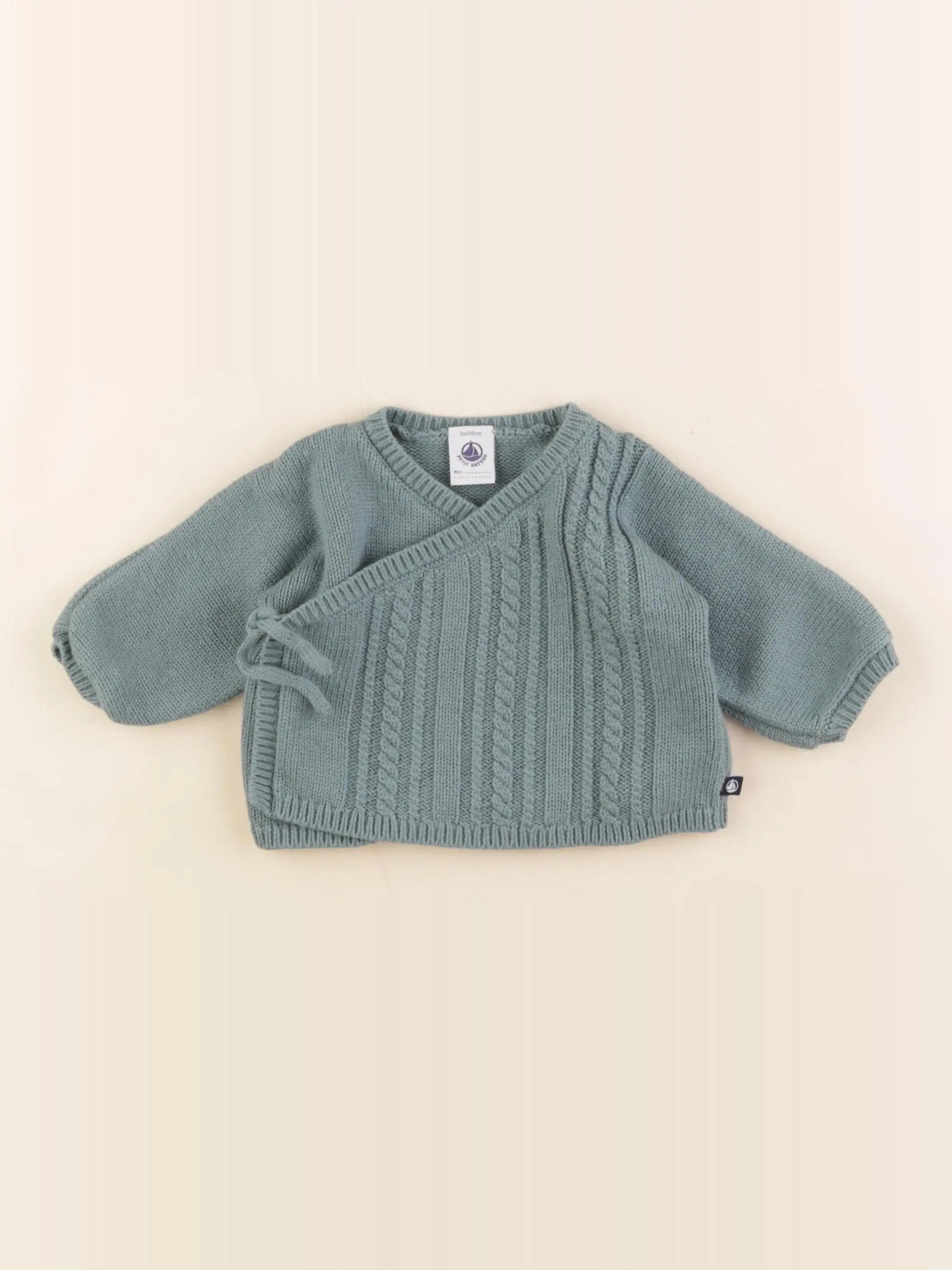 Petit Bateau - gilet vert - 3 mois