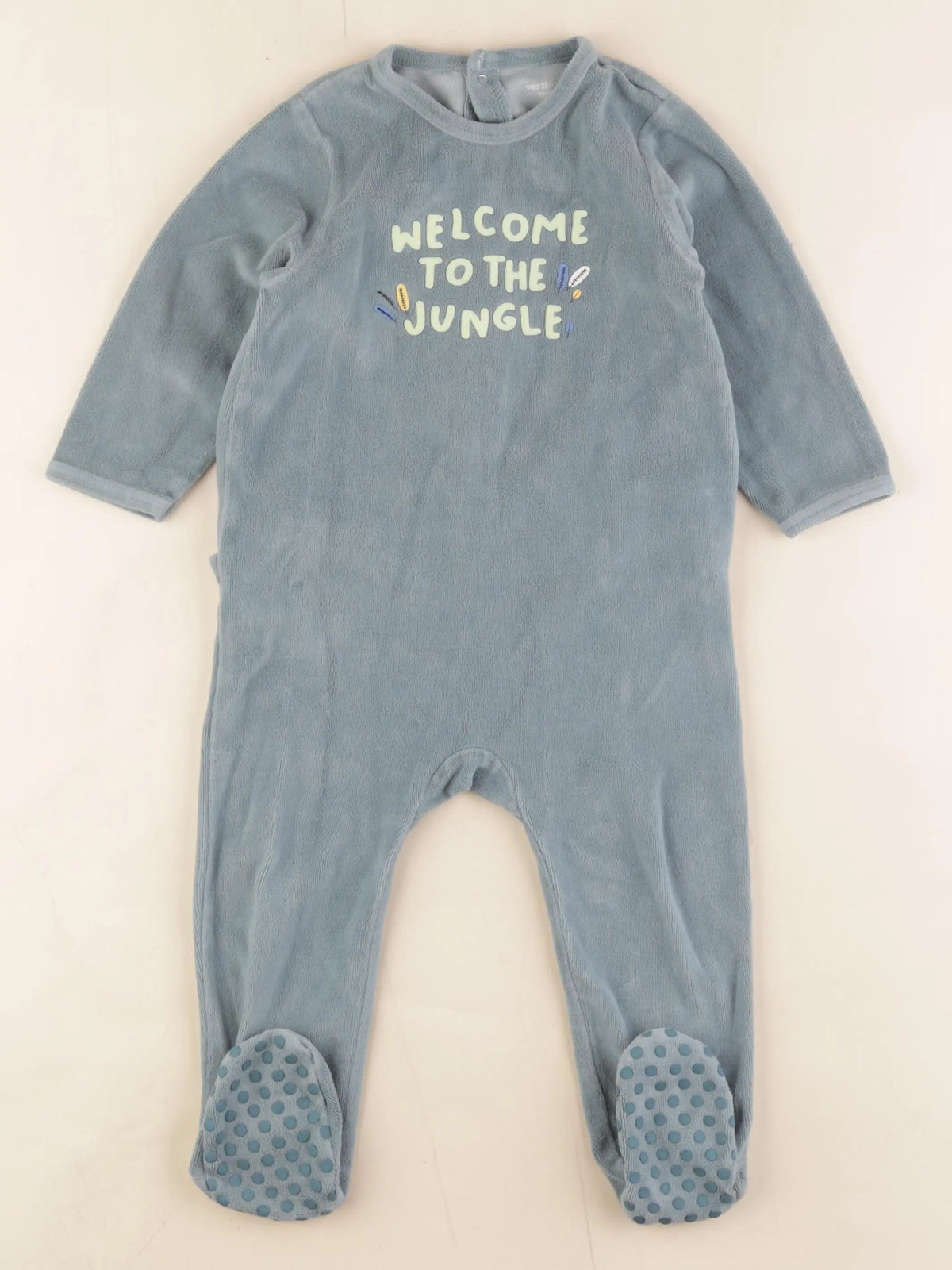 Vertbaudet - pyjama velours vert - 18 mois