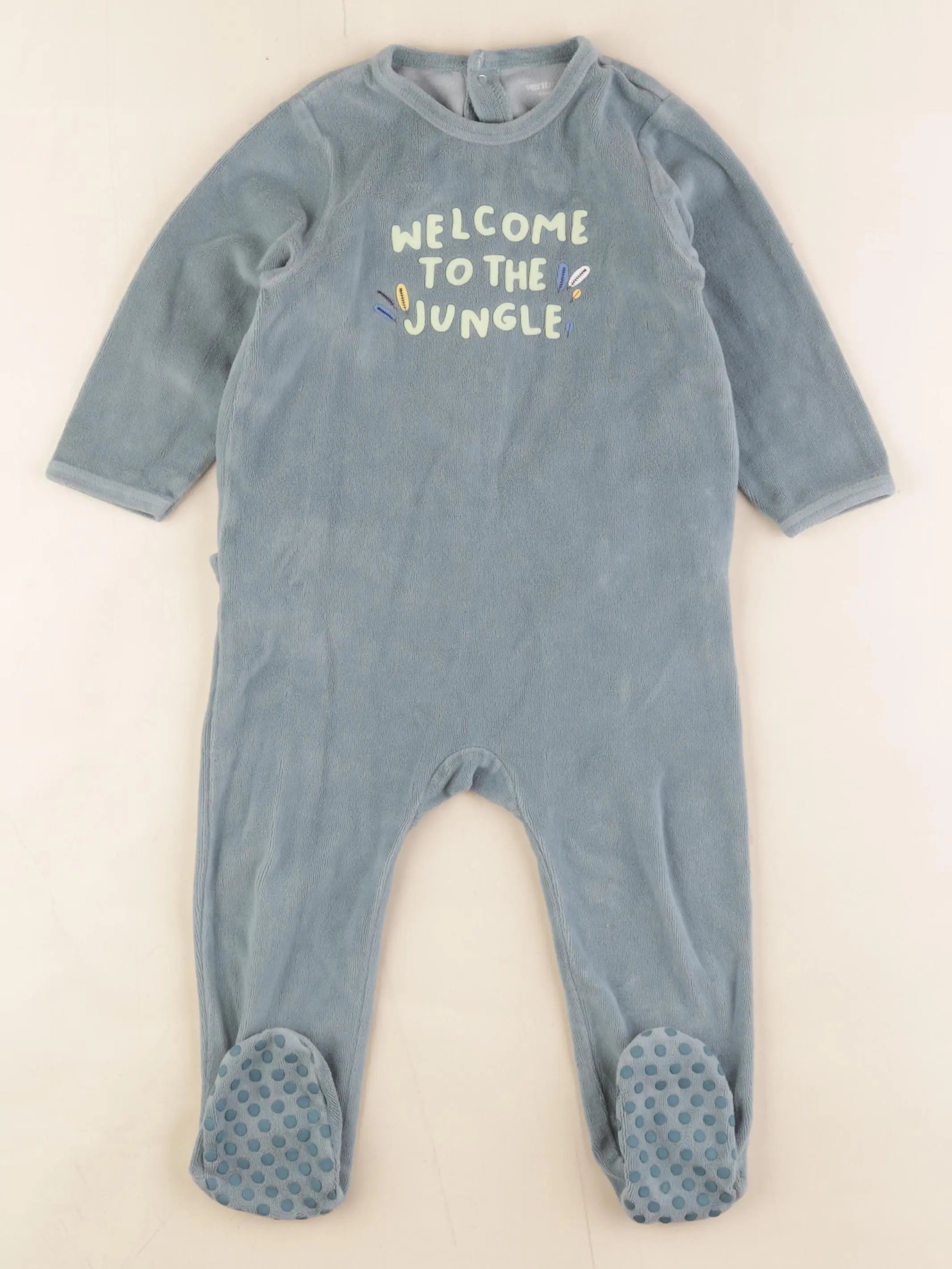 Vertbaudet - pyjama velours vert - 18 mois
