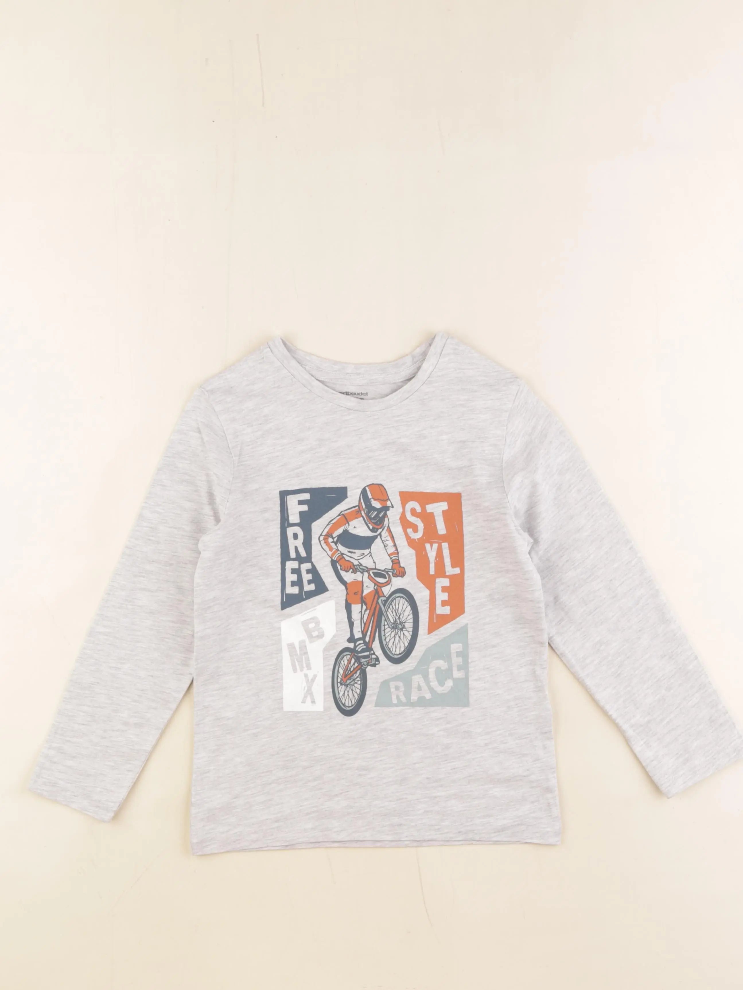Vertbaudet - tee-shirt gris - 6 ans