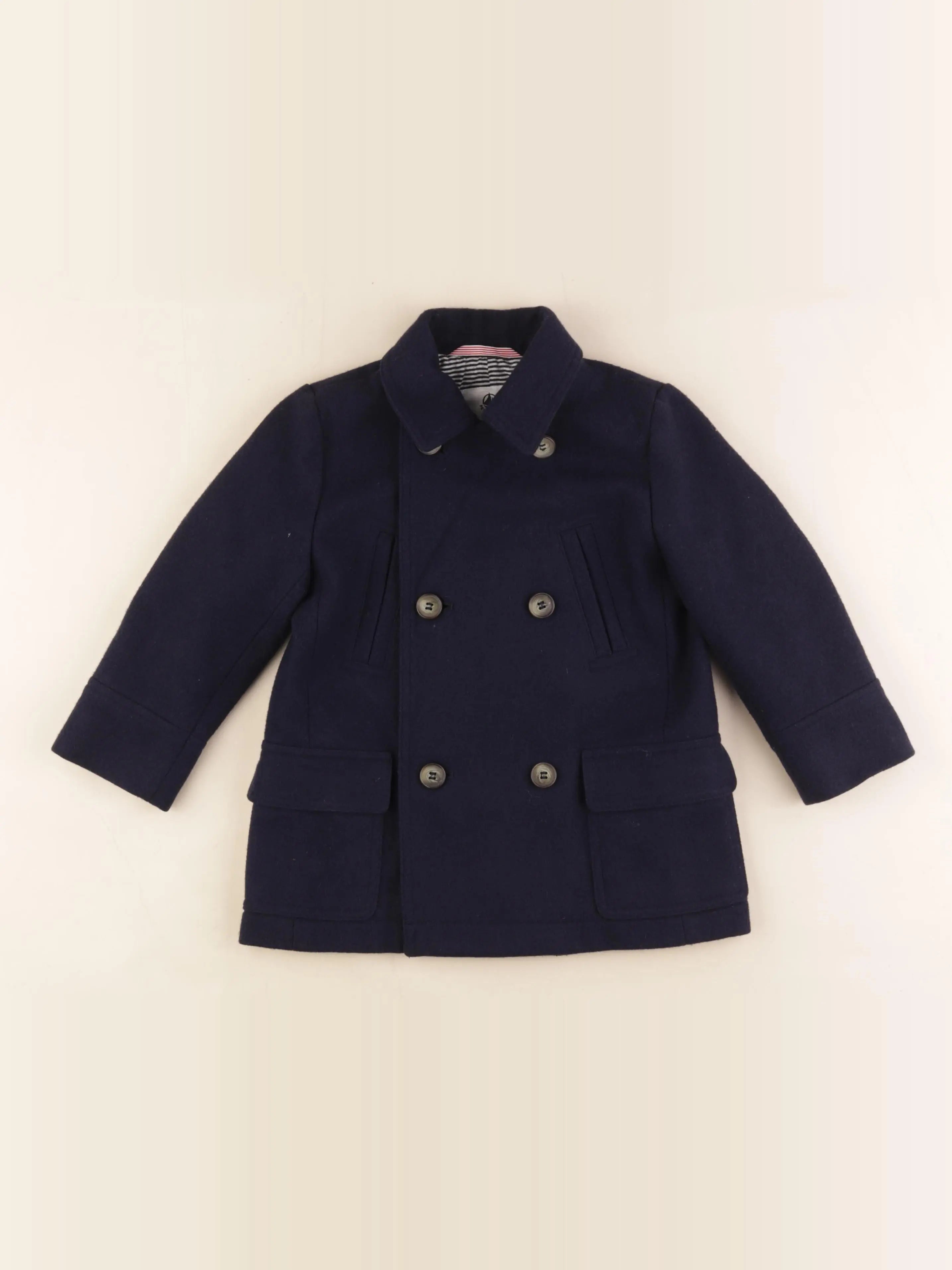 Petit Bateau - manteau bleu - 3 ans