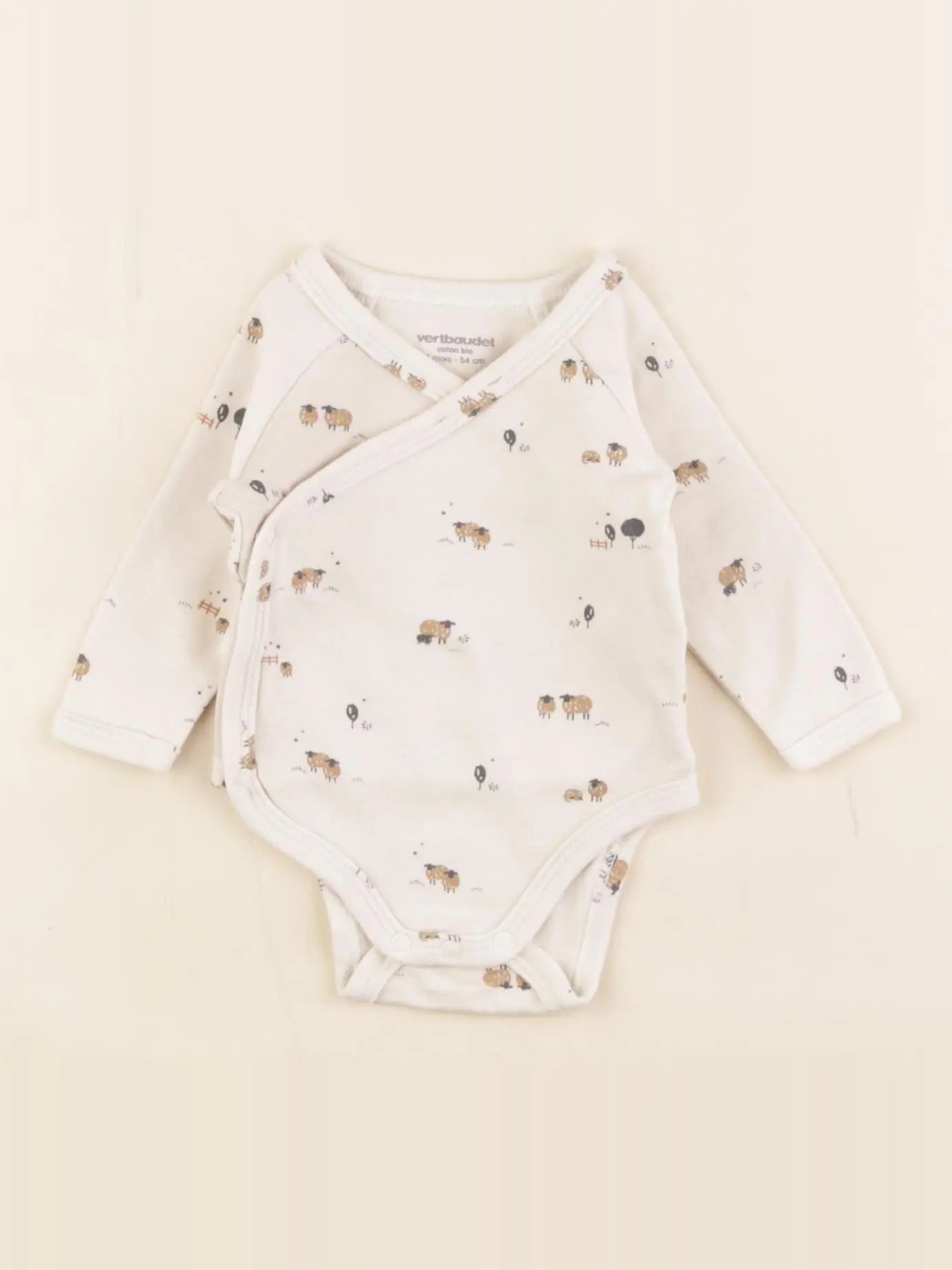 Vertbaudet - body beige - 1 mois