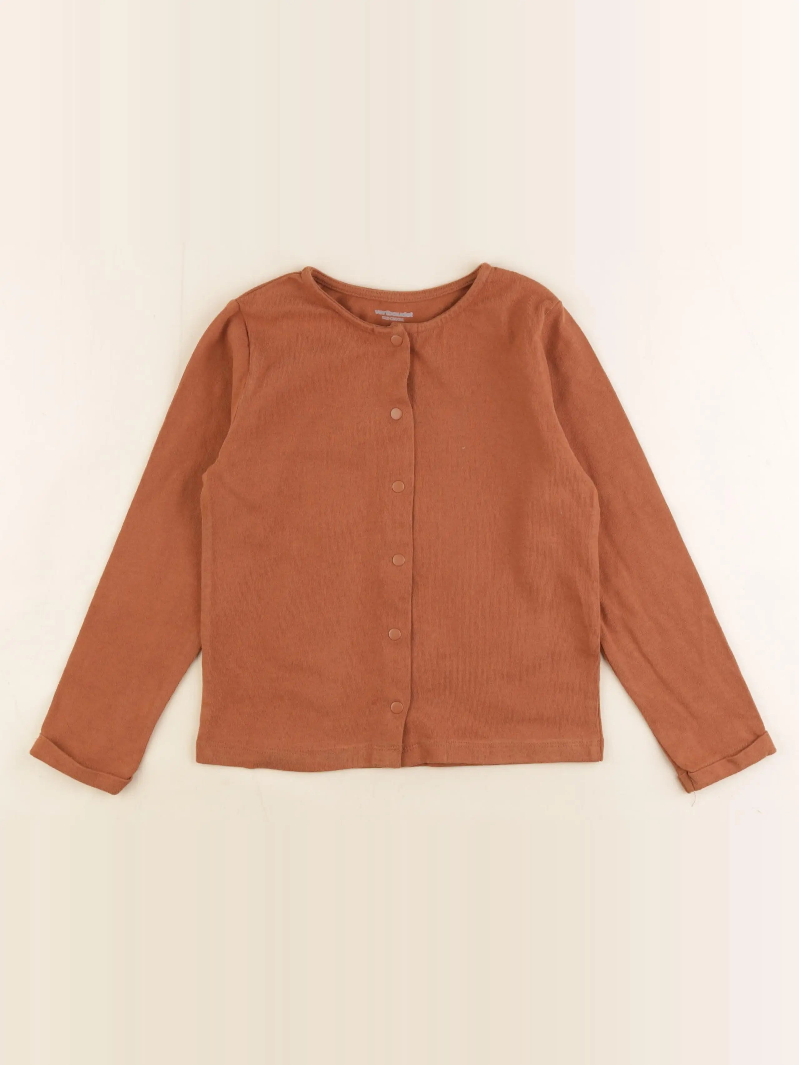 Vertbaudet - sweat marron - 7 ans