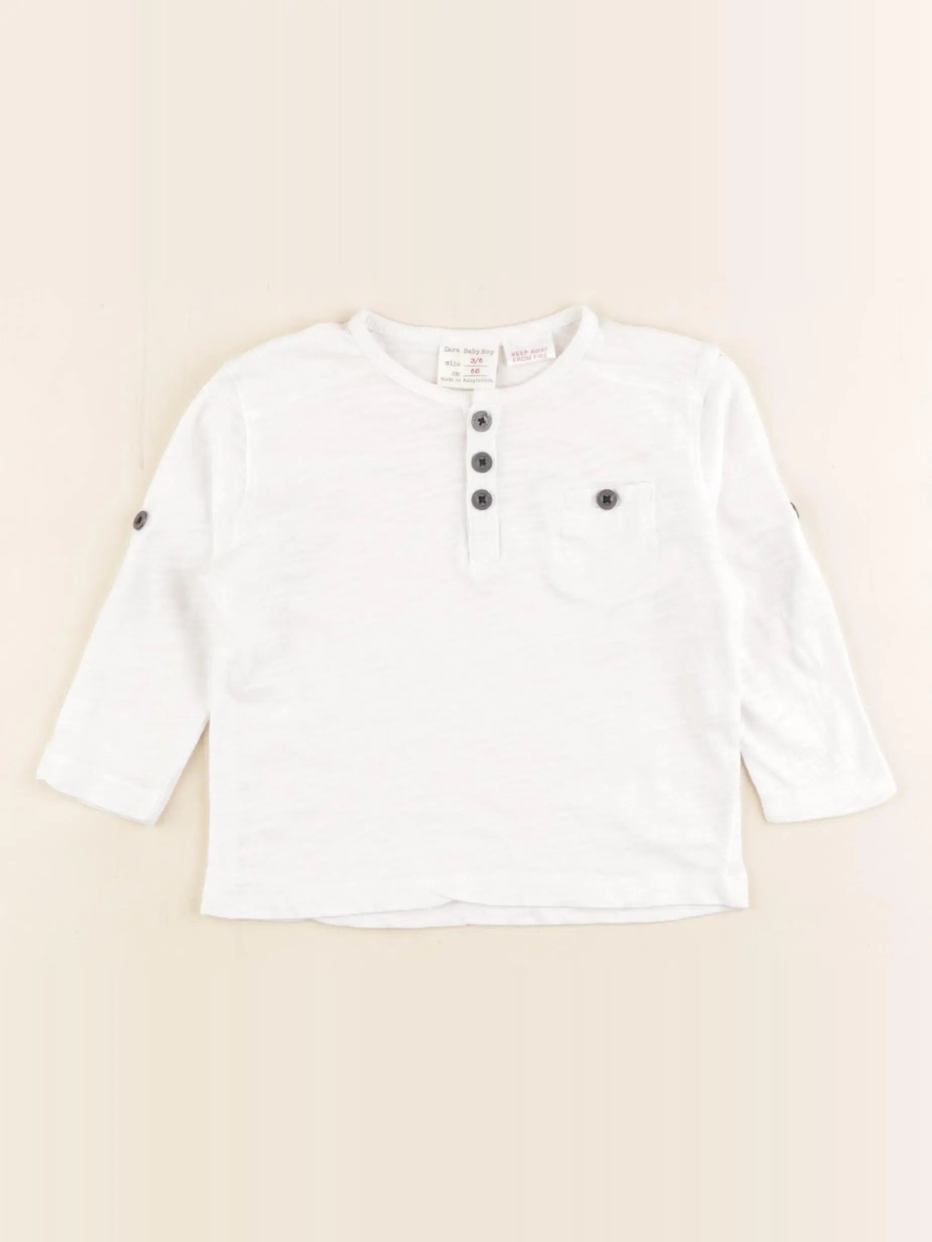 Zara - tee-shirt blanc - 3/4 mois