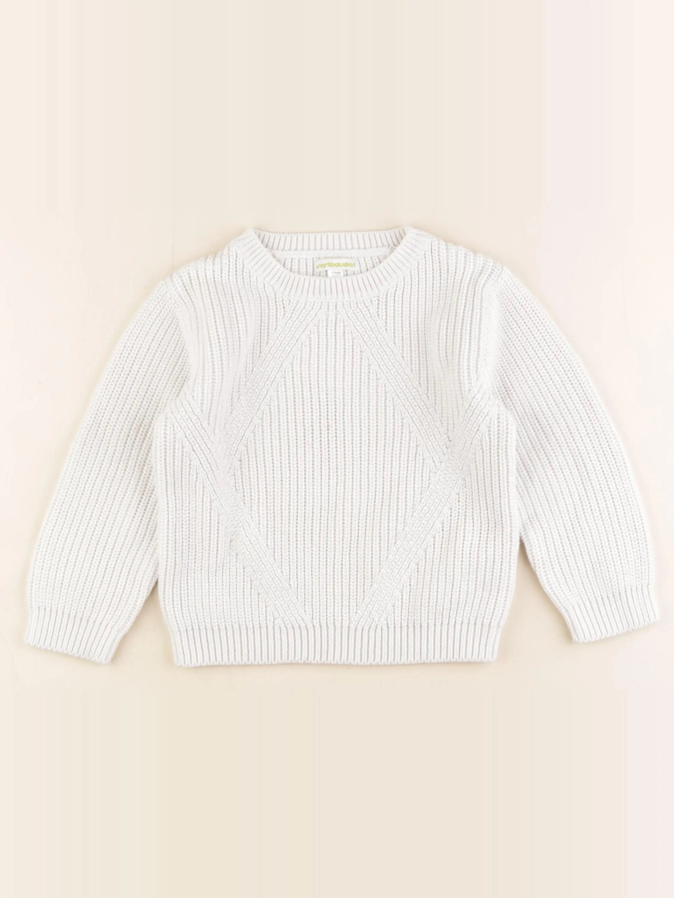 Vertbaudet - pull beige - 6 ans