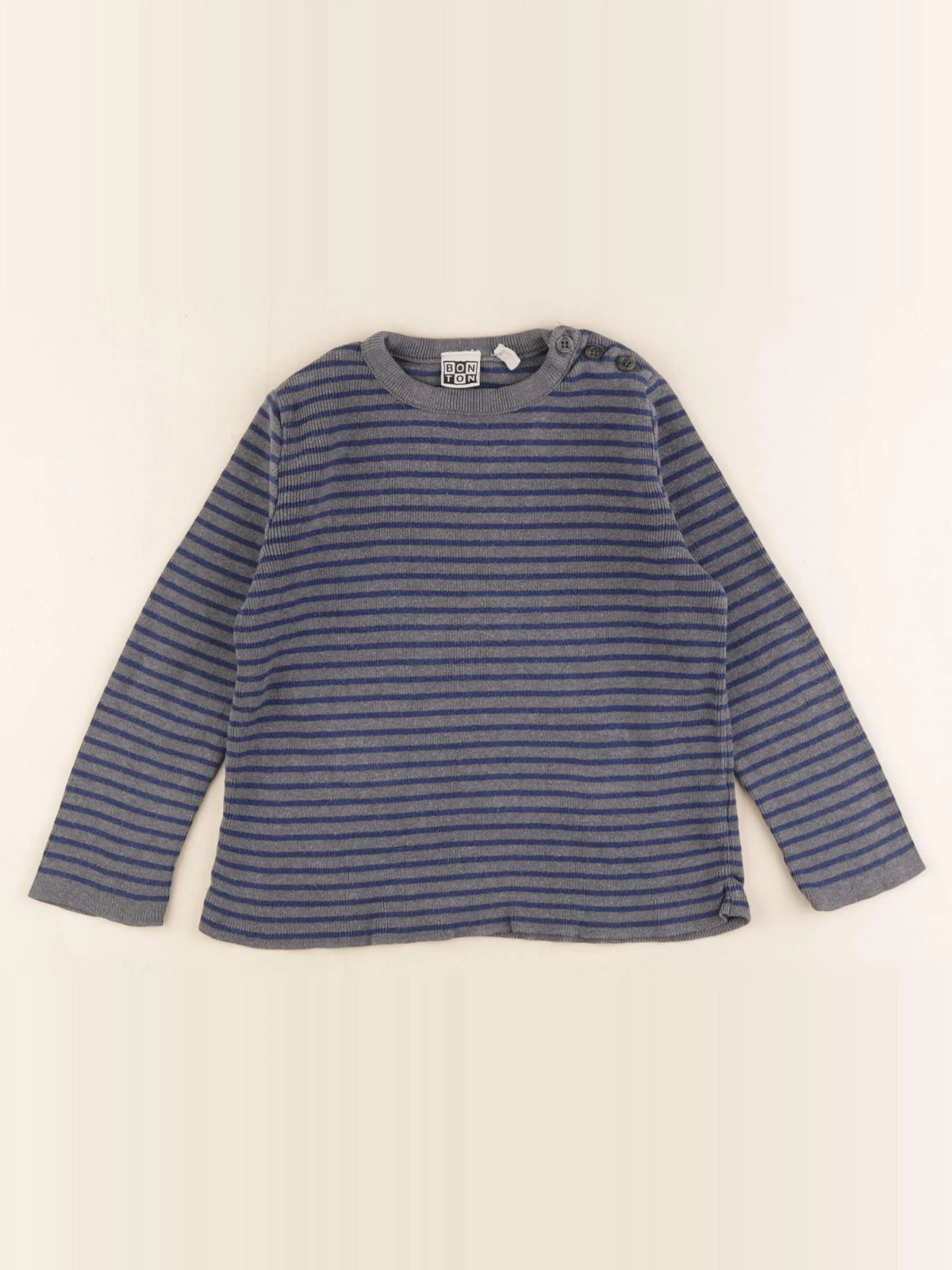 Bonton - tee-shirt gris, bleu - 6 ans
