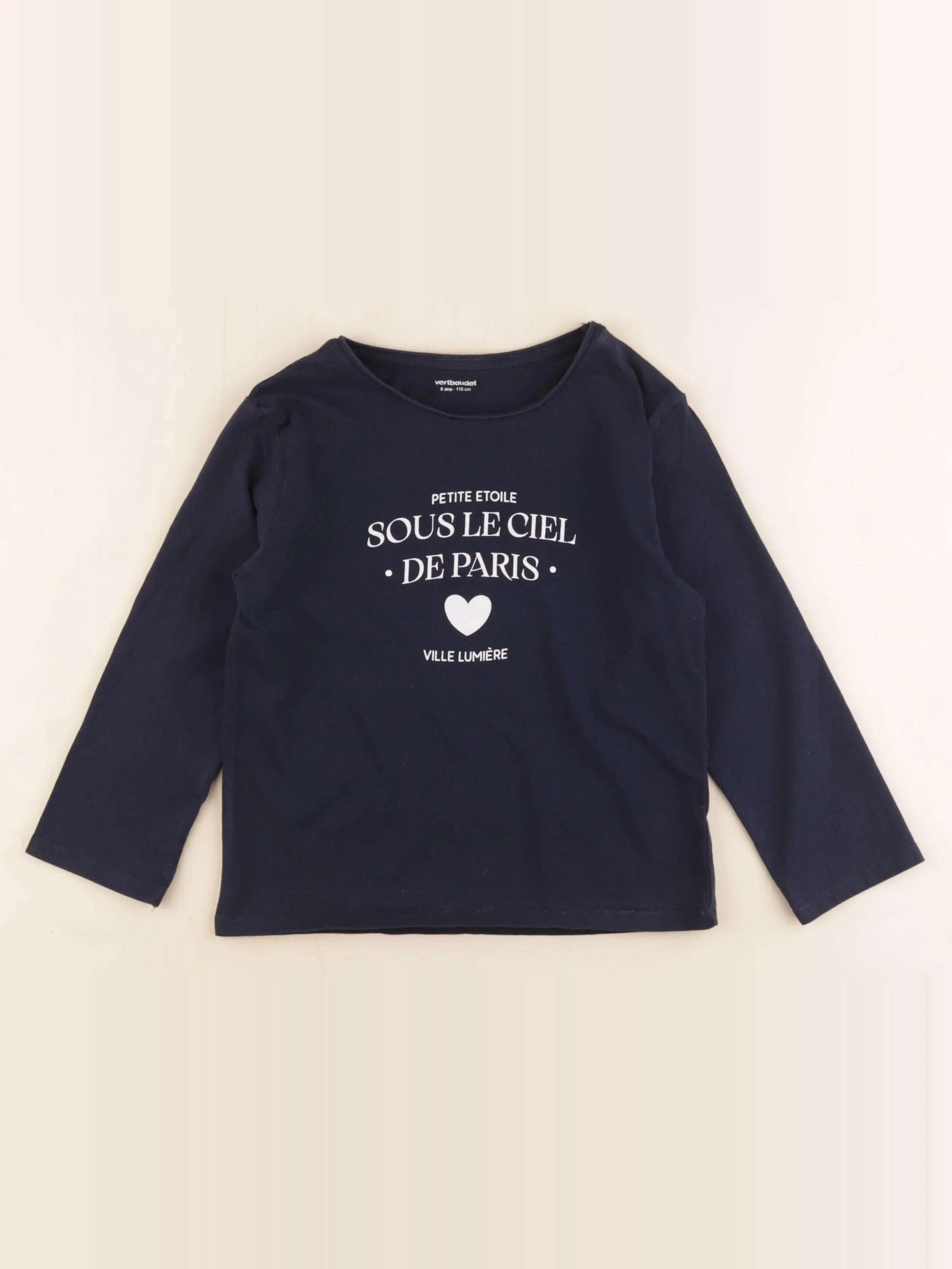 Vertbaudet - tee-shirt bleu - 6 ans