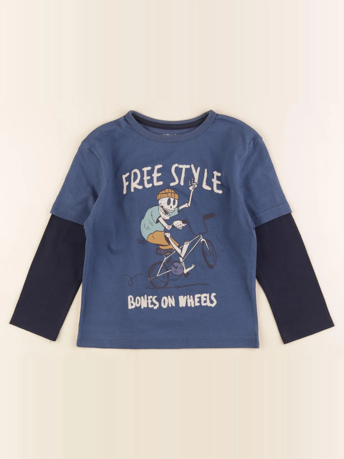 Vertbaudet - tee-shirt bleu - 5 ans